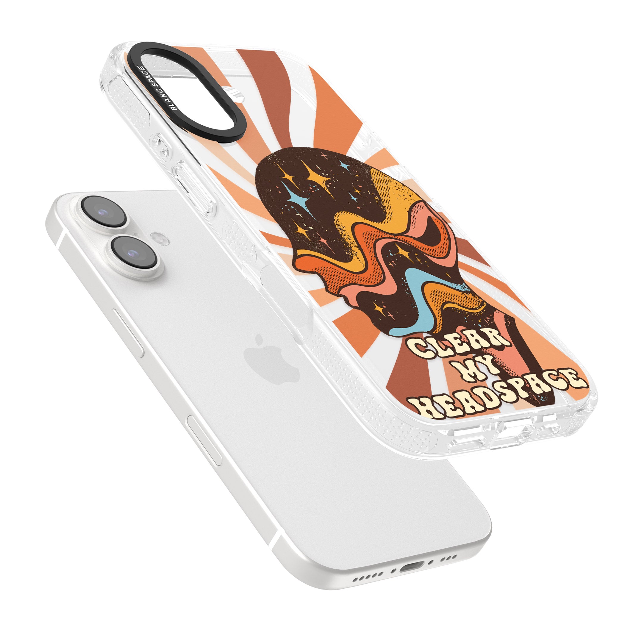 Clear My Headspace iPhone 16 / 16 Plus Clear Case Impact Air - Blanc Space