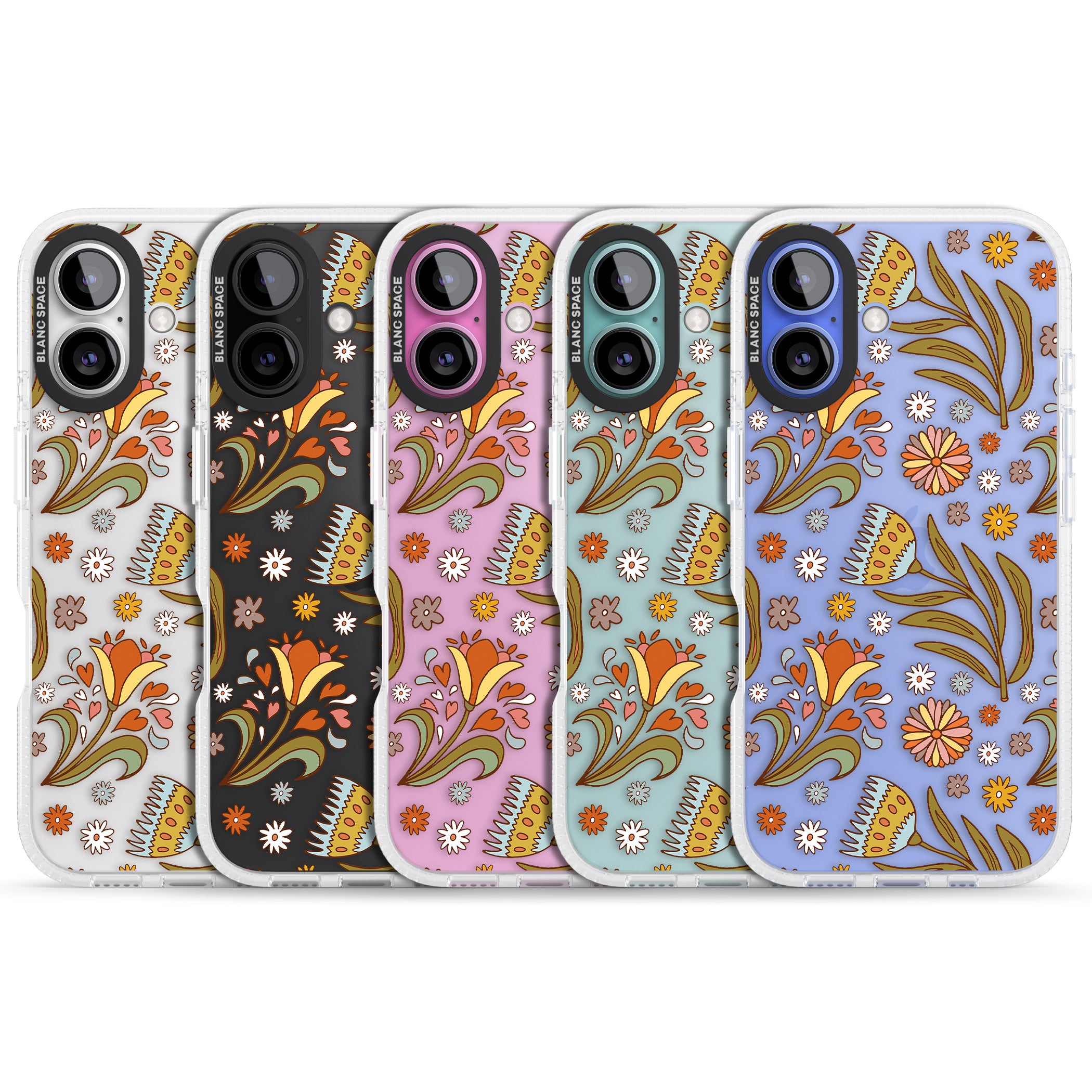 Boho Celestial Wildflower iPhone 16 / 16 Plus Clear Case Impact Air - Blanc Space