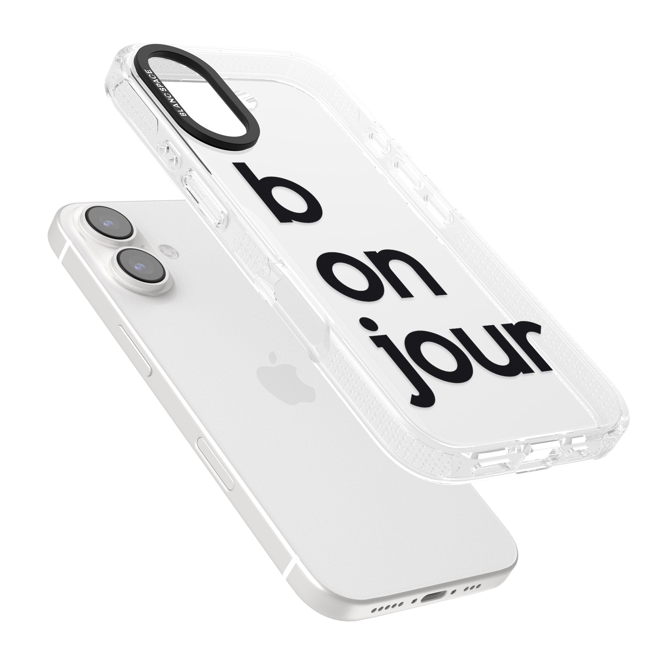 Bonjour iPhone 16 / 16 Plus Clear Case Impact Air - Blanc Space