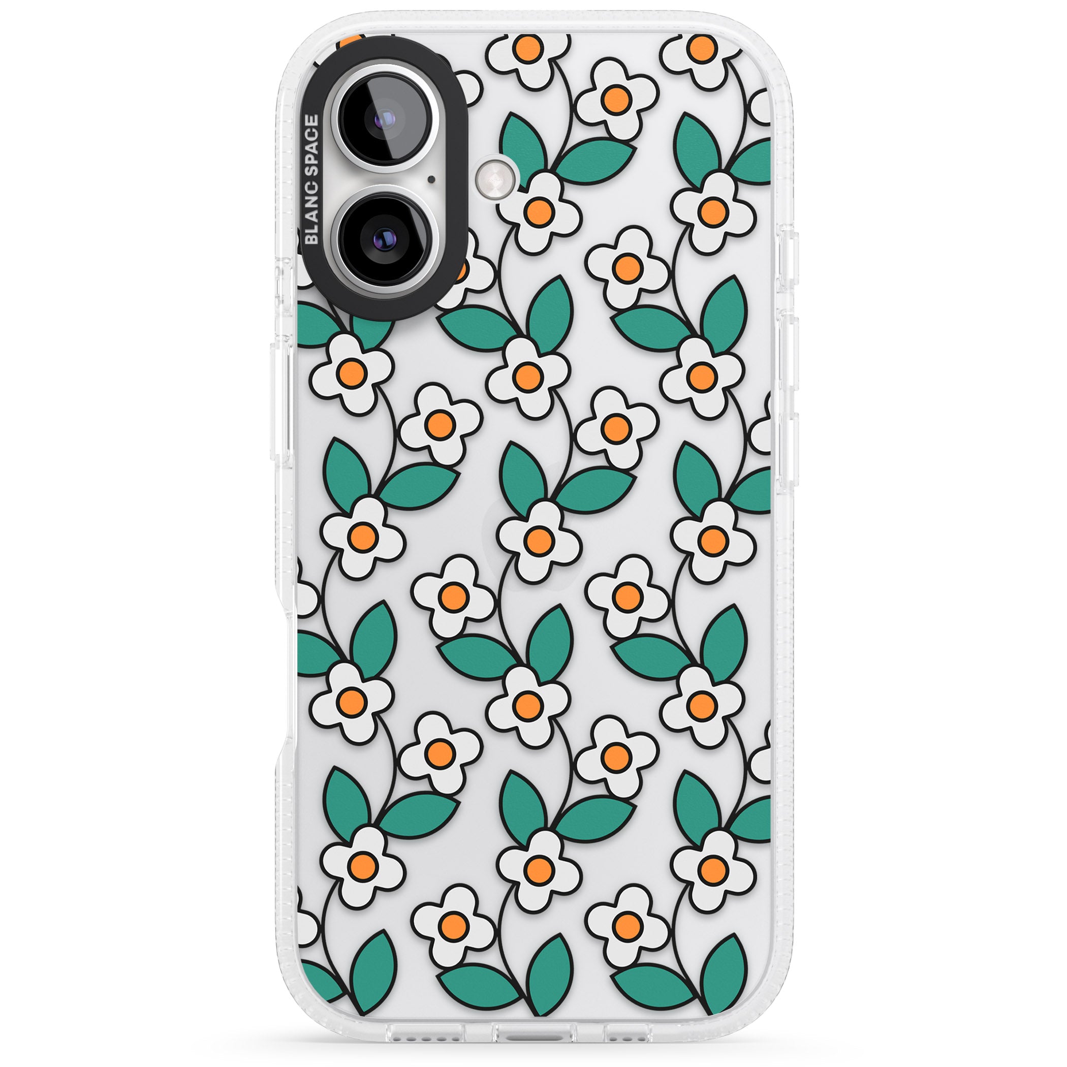 Spring Daisies iPhone 16 / 16 Plus Clear Case Impact Air - Blanc Space