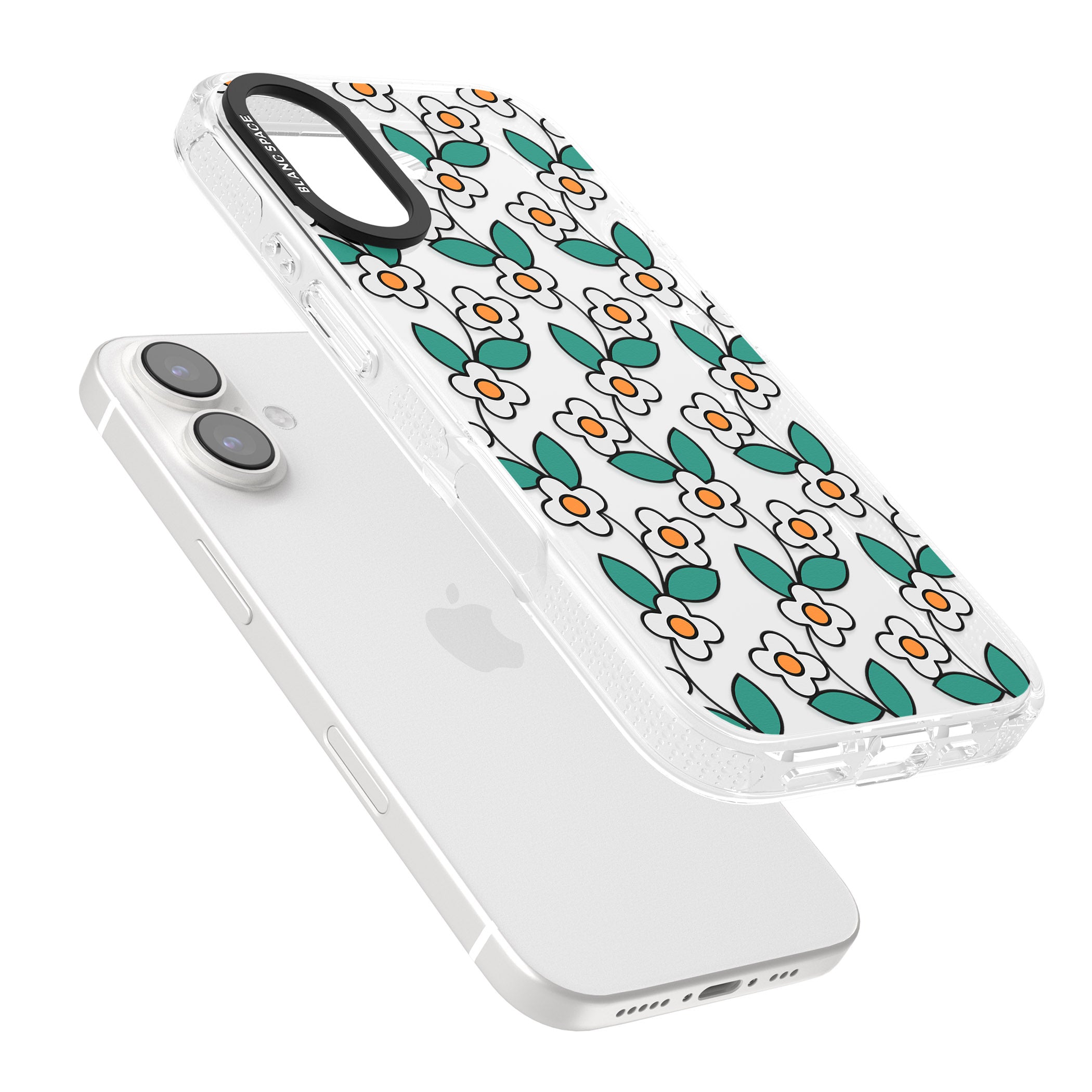 Spring Daisies iPhone 16 / 16 Plus Clear Case Impact Air - Blanc Space