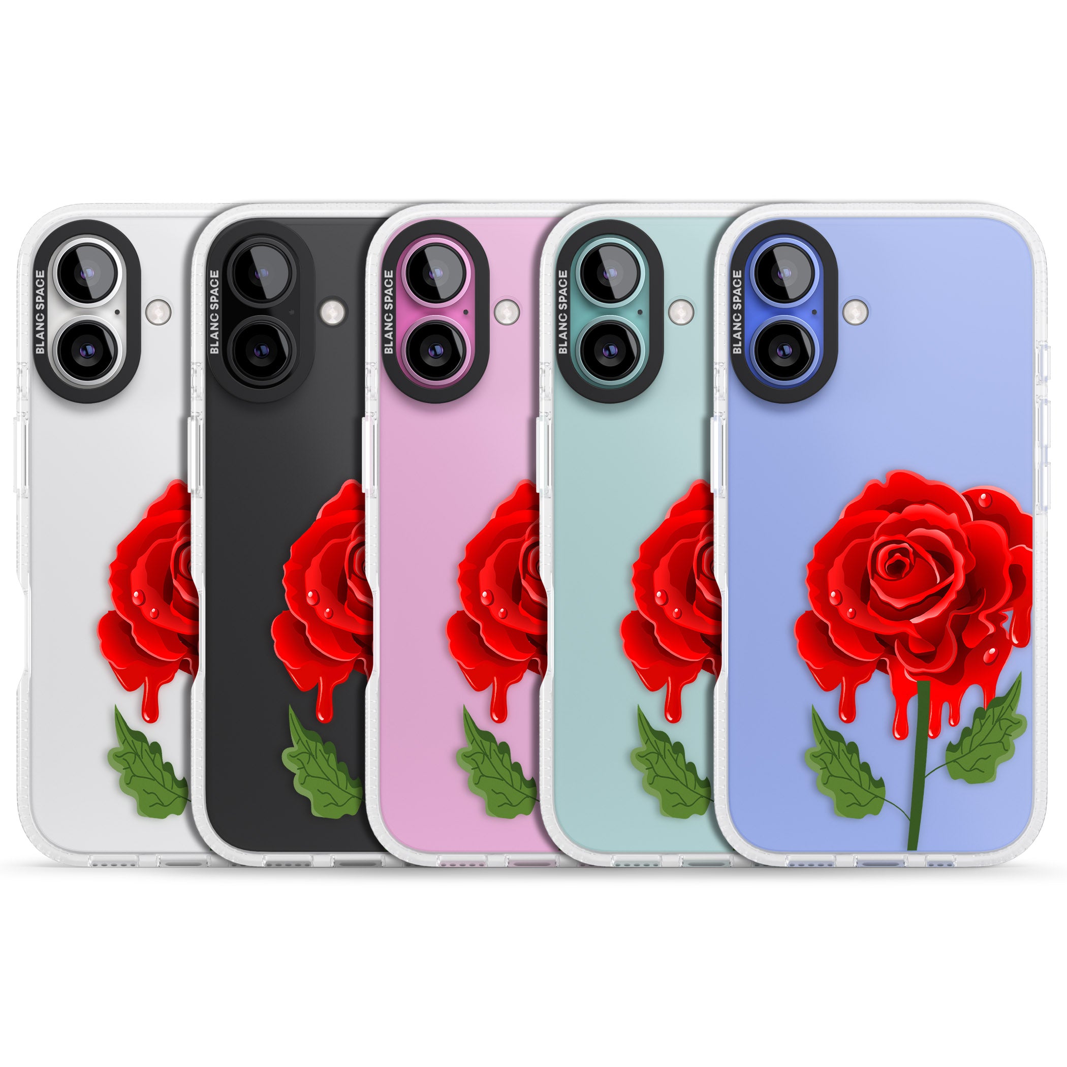 Melting Rose iPhone 16 / 16 Plus Clear Case Impact Air - Blanc Space