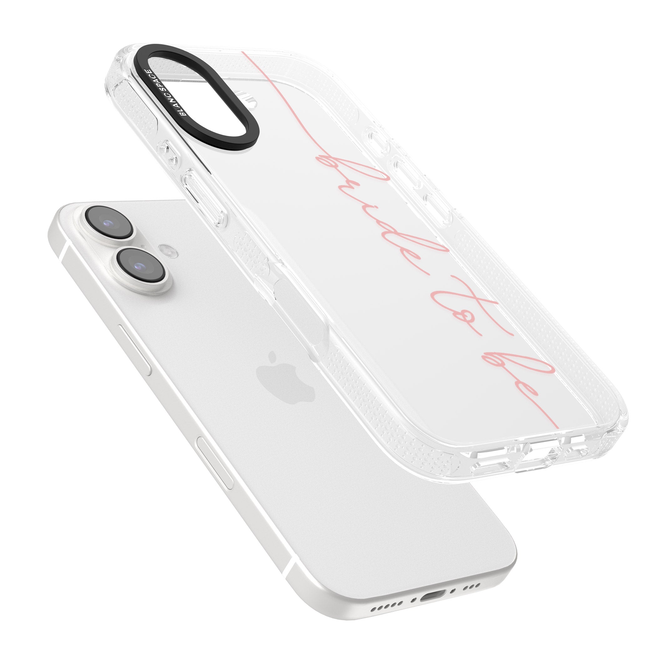 Bride to Be - Transparent Wedding Design iPhone 16 / 16 Plus Clear Case Impact Air - Blanc Space