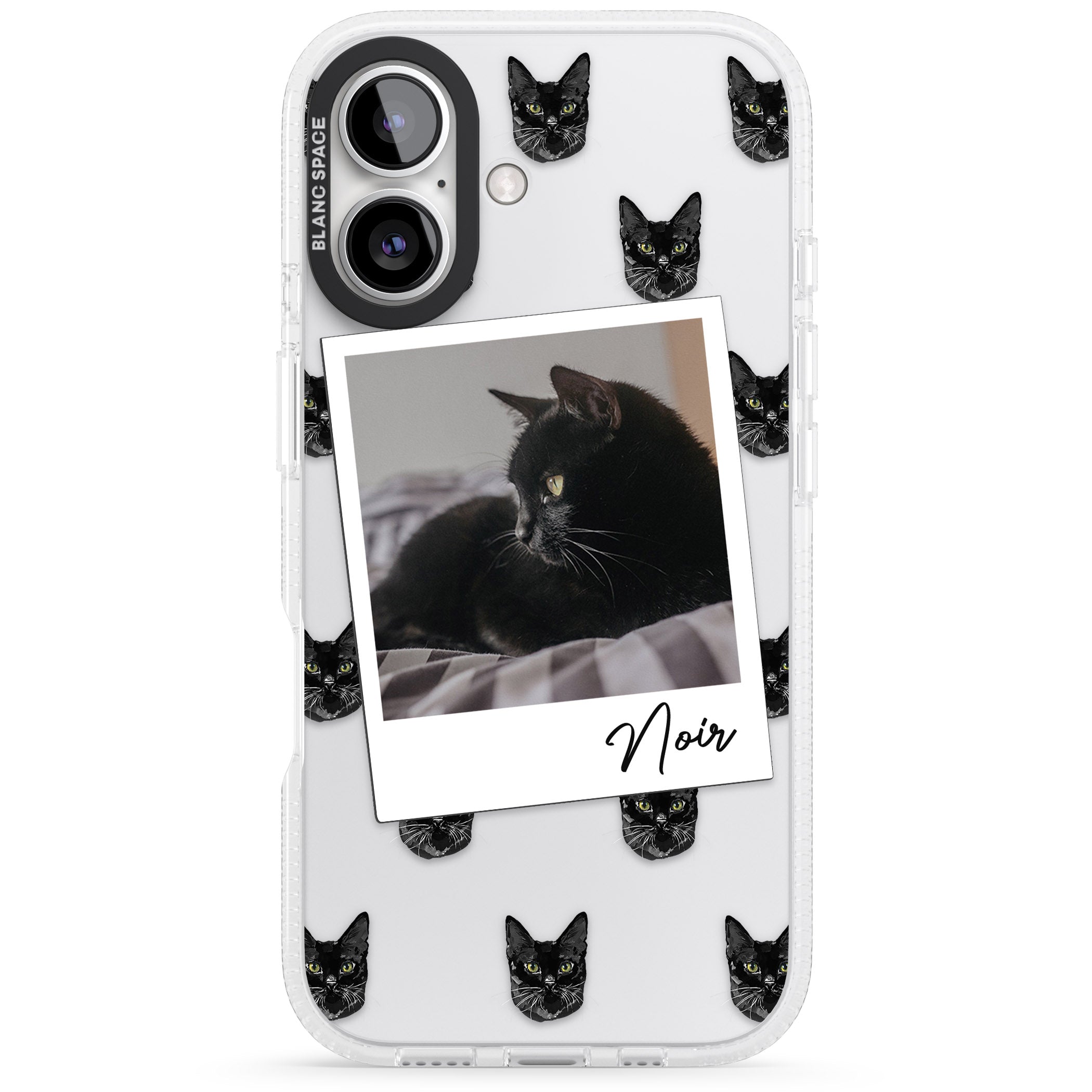 Personalised Bombay Cat Photo iPhone 16 / 16 Plus Clear Case Impact Air - Blanc Space