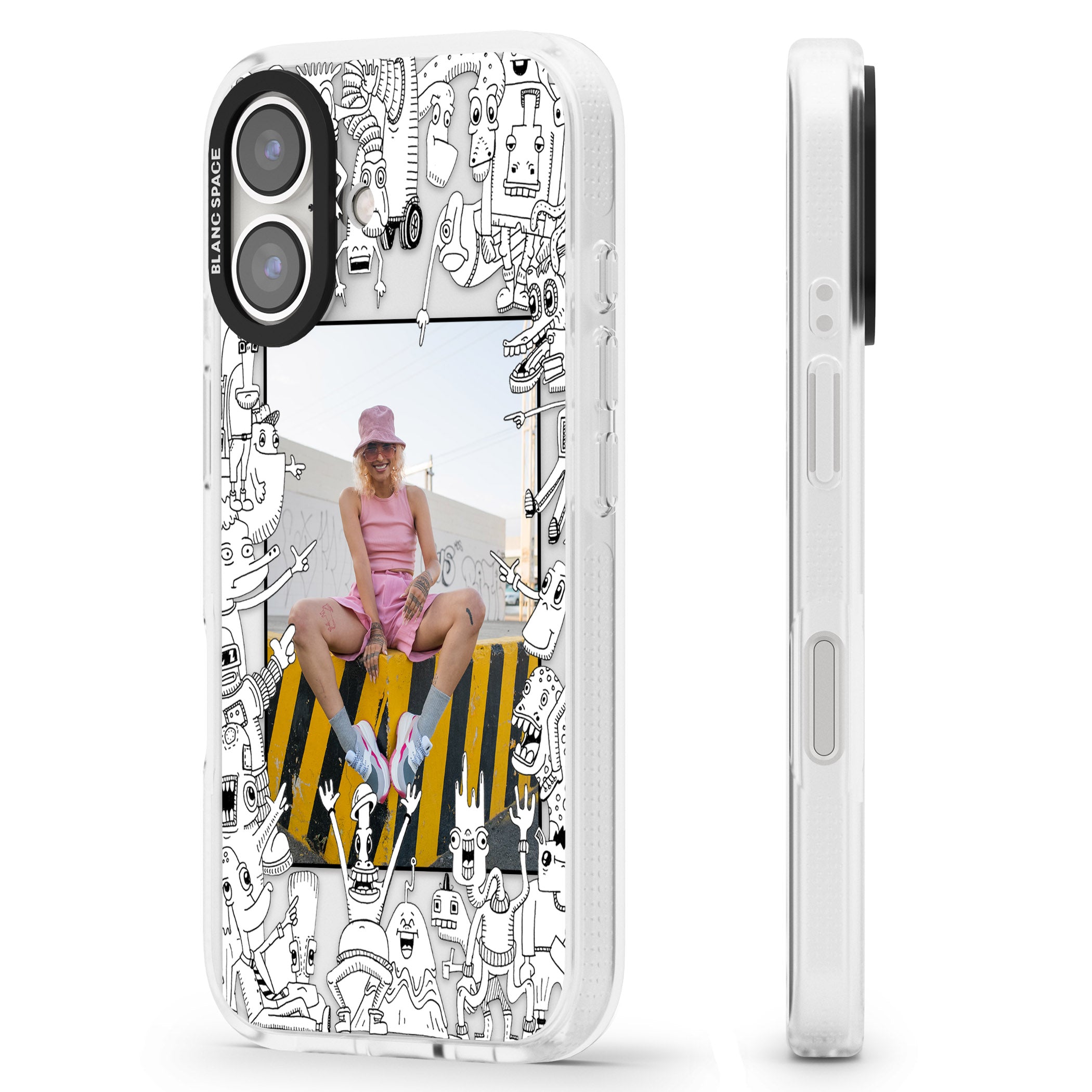 Personalised Look At This Photo Case iPhone 16 / 16 Plus Clear Case Impact Air - Blanc Space