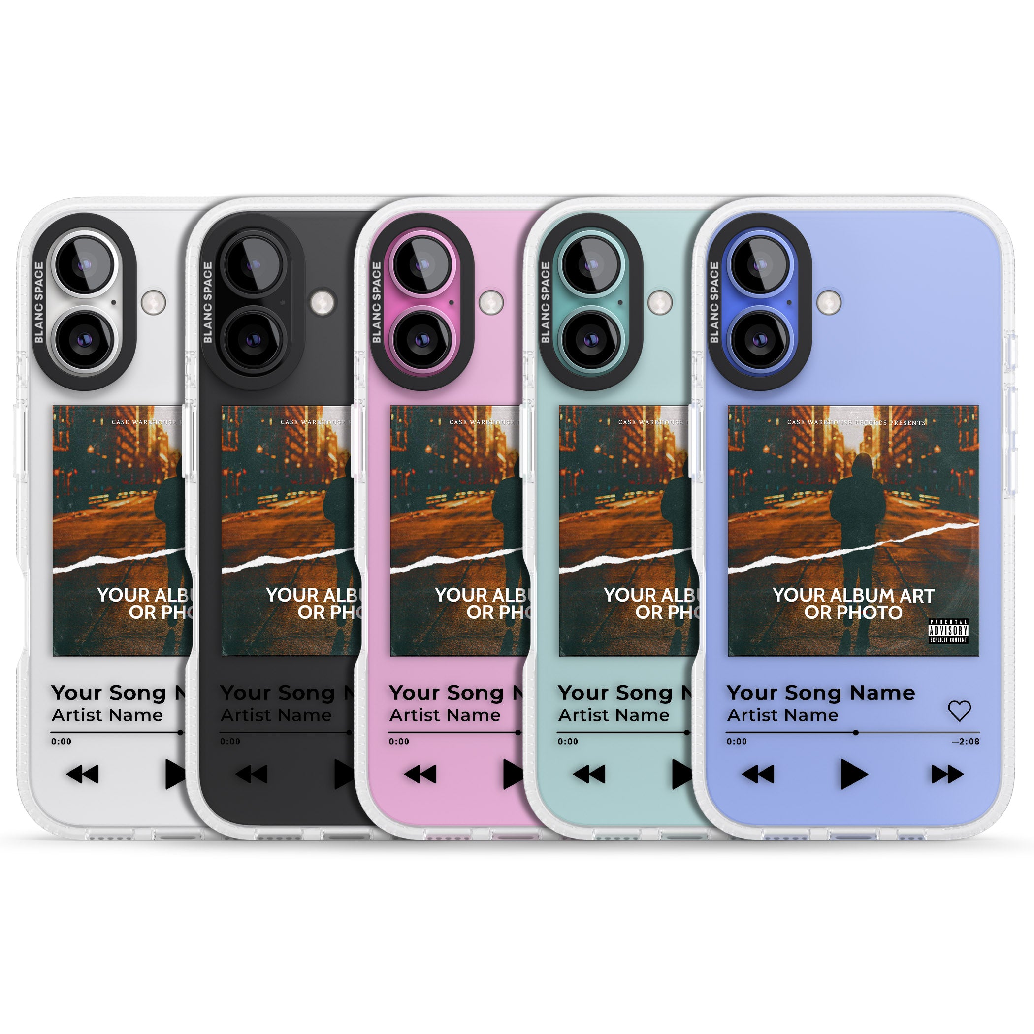 Personalised Album Art iPhone 16 / 16 Plus Clear Case Impact Air - Blanc Space