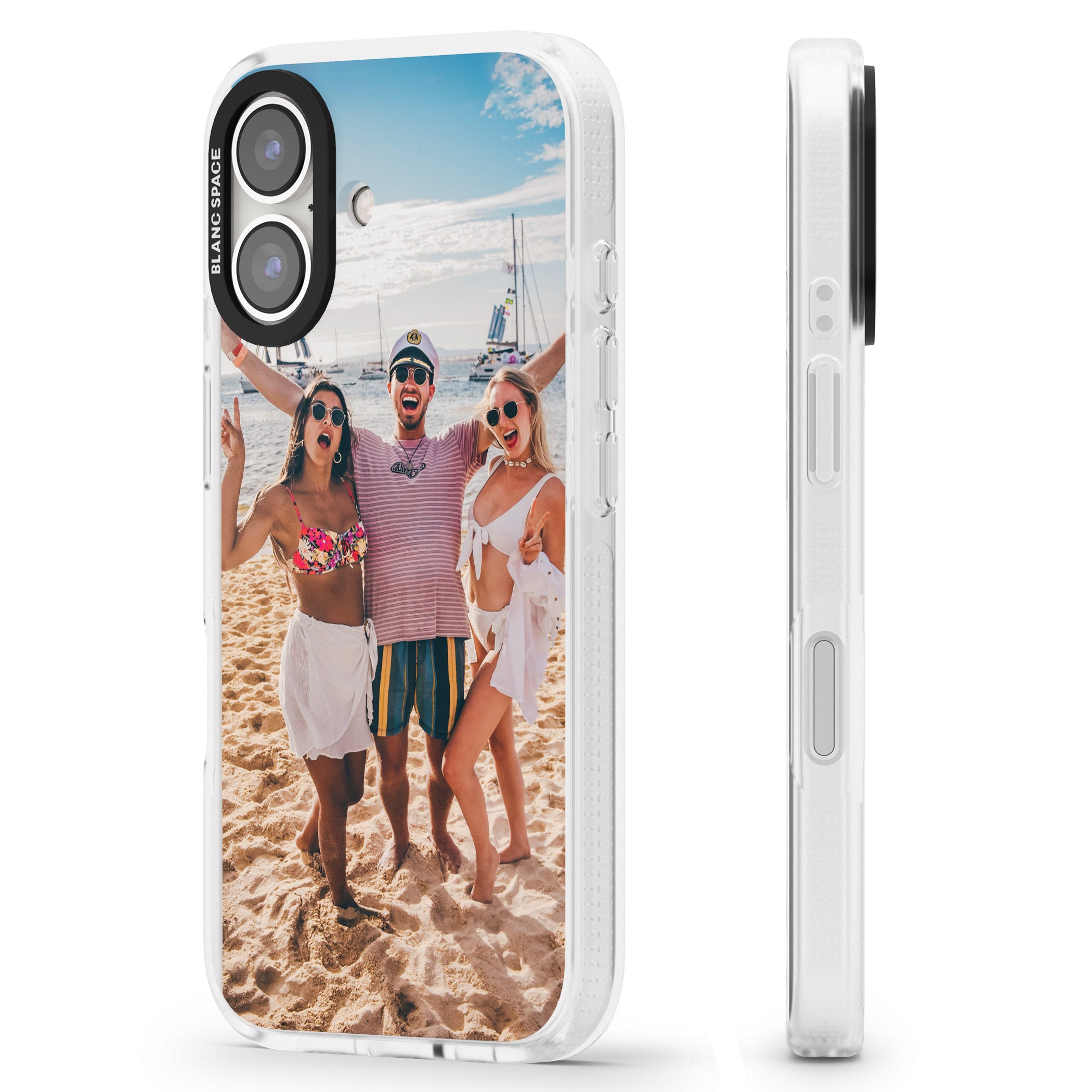 Personalised Photo iPhone 16 / 16 Plus Clear Case Impact Air - Blanc Space