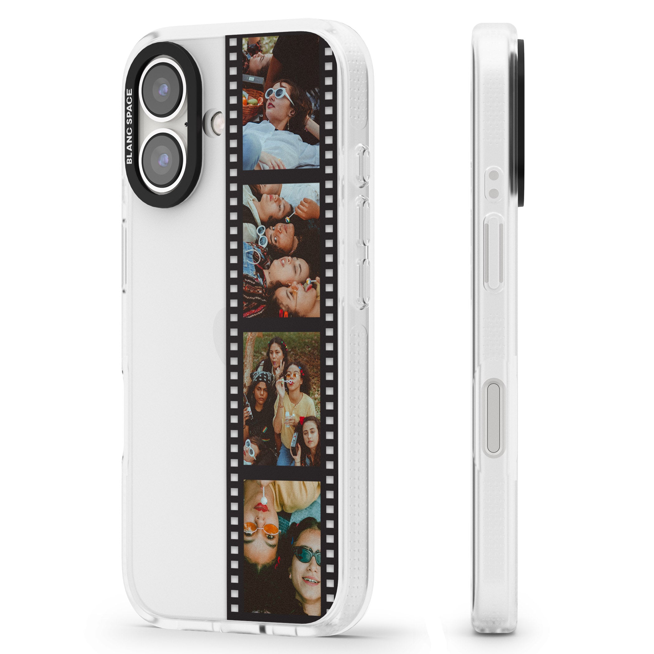 Personalised Instant Camera Photo Phone Case iPhone 16 / 16 Plus Clear Case Impact Air - Blanc Space