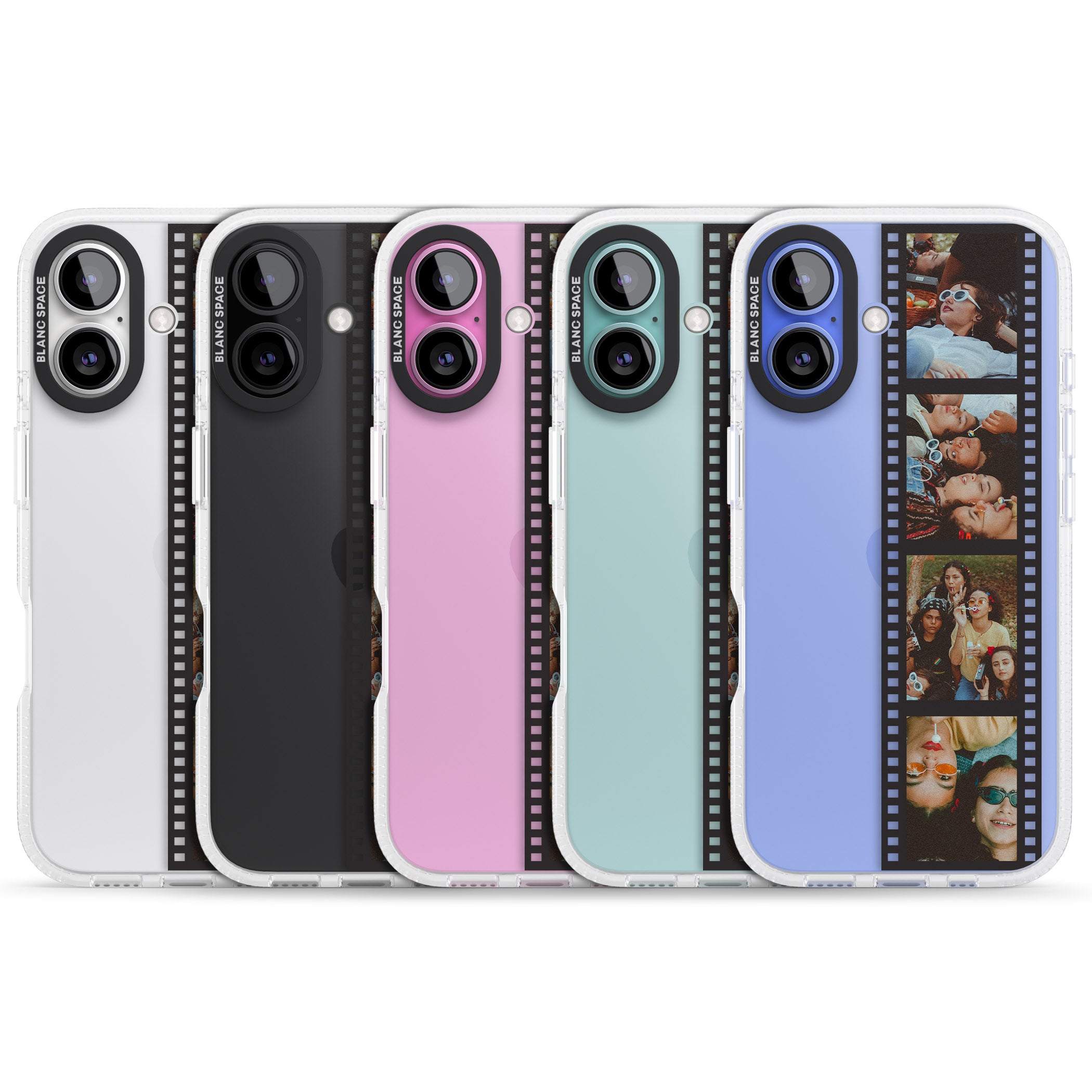 Personalised Instant Camera Photo Phone Case iPhone 16 / 16 Plus Clear Case Impact Air - Blanc Space