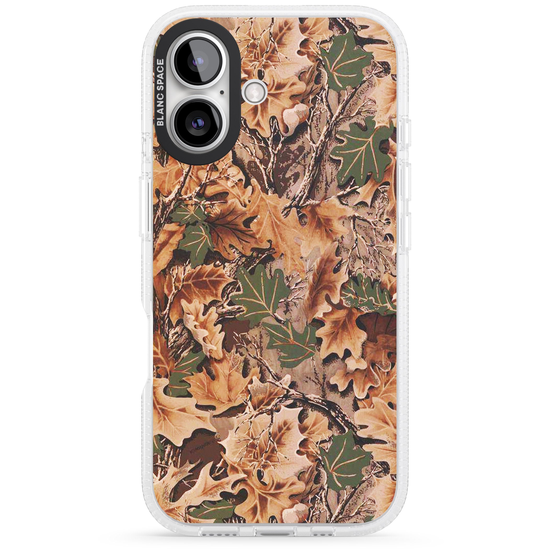 Realtree Camo iPhone 16 / 16 Plus Clear Case Impact Air - Blanc Space