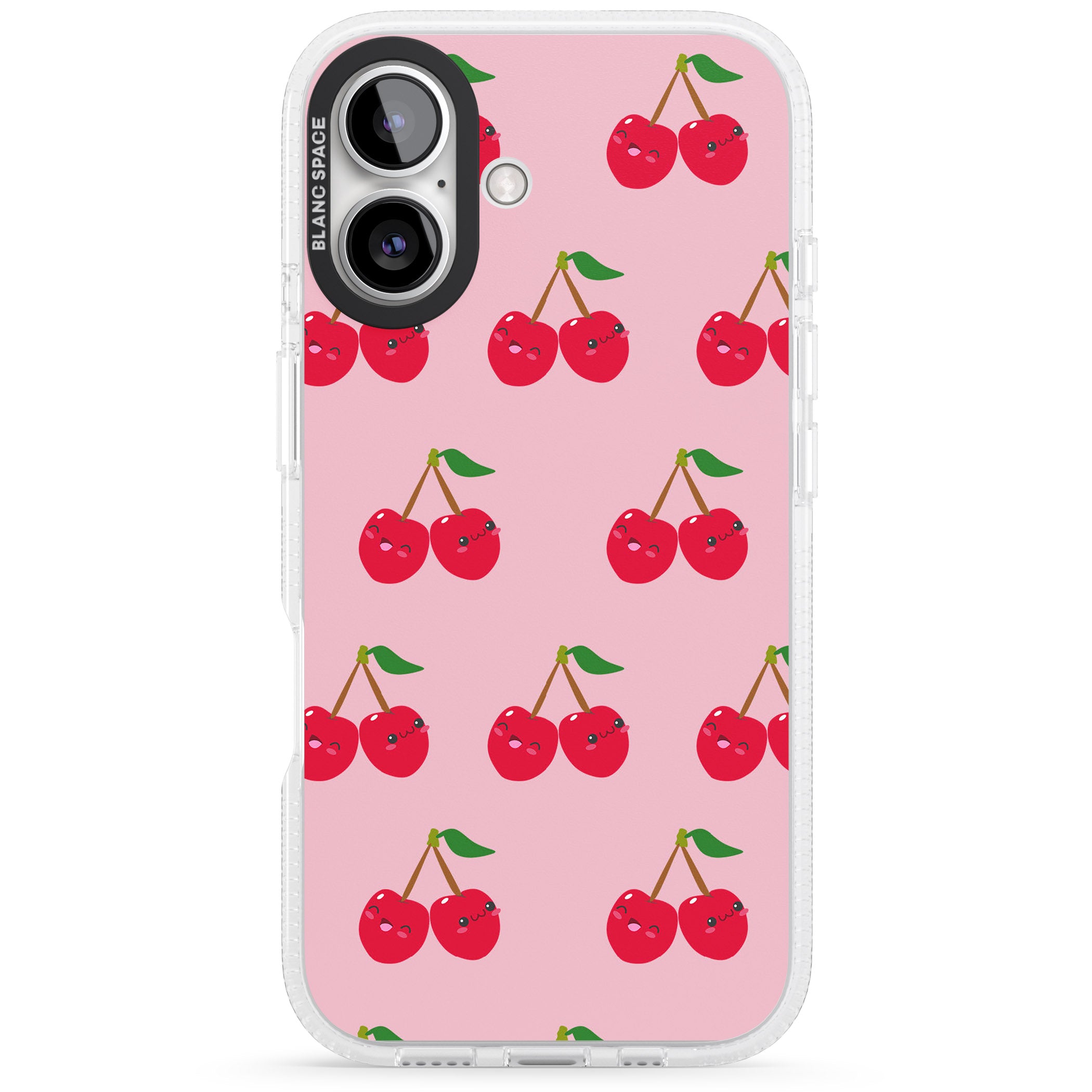 Cheeky Cherry iPhone 16 / 16 Plus Clear Case Impact Air - Blanc Space