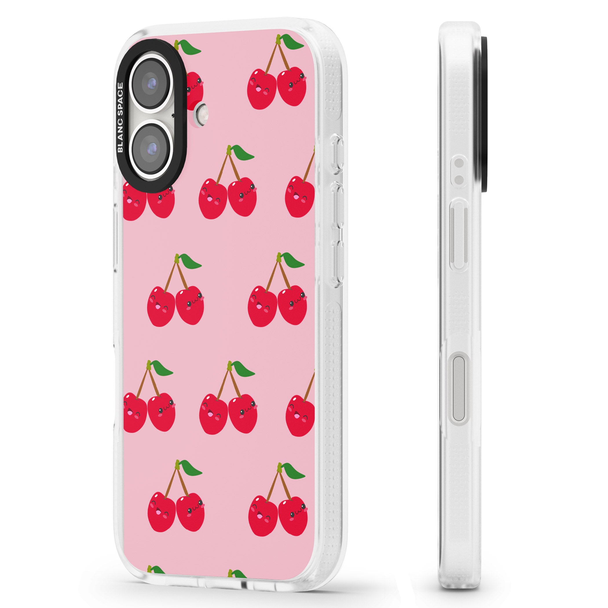 Cheeky Cherry iPhone 16 / 16 Plus Clear Case Impact Air - Blanc Space