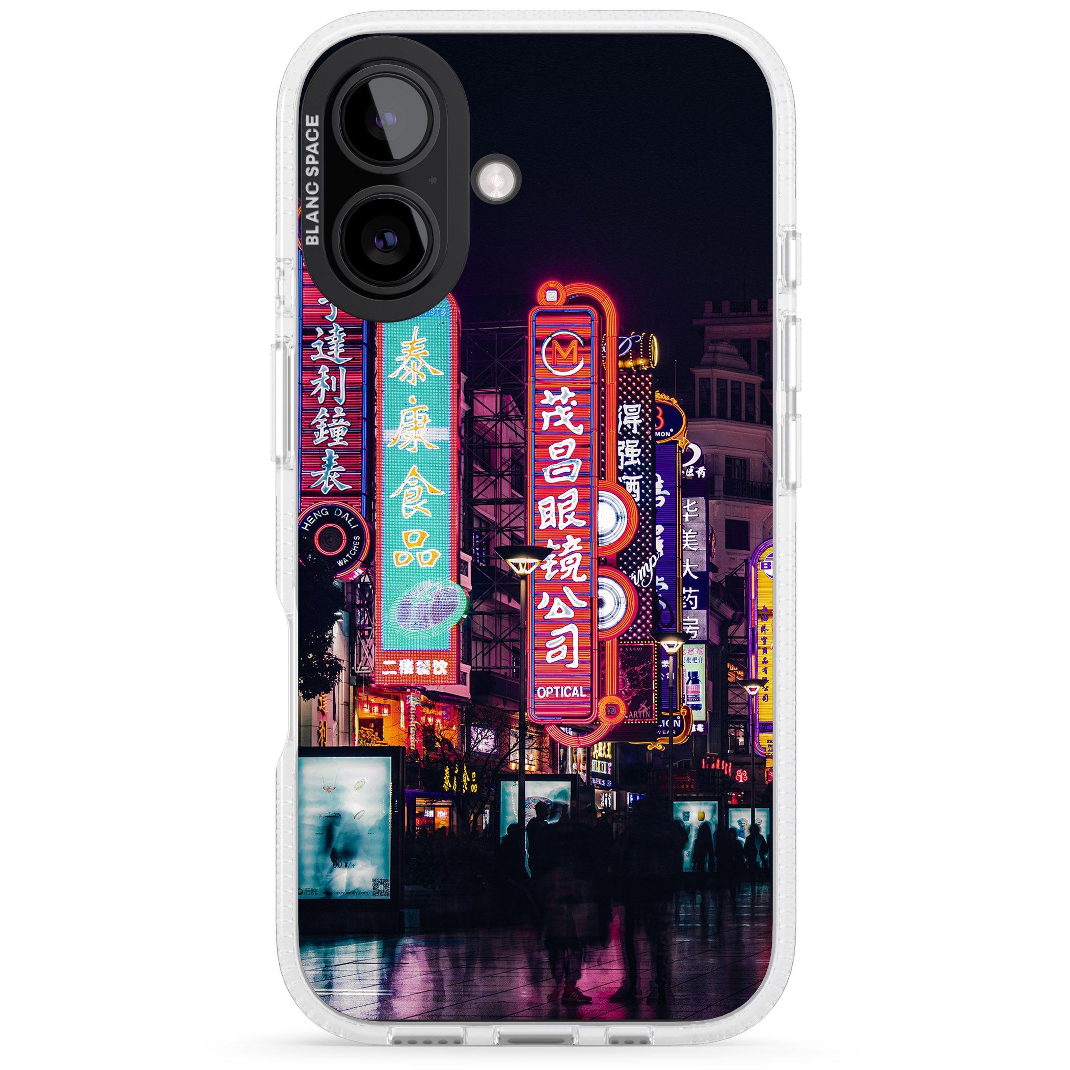 Busy Street - Neon Cities Photographs iPhone 16 / 16 Plus Clear Case Impact Air - Blanc Space
