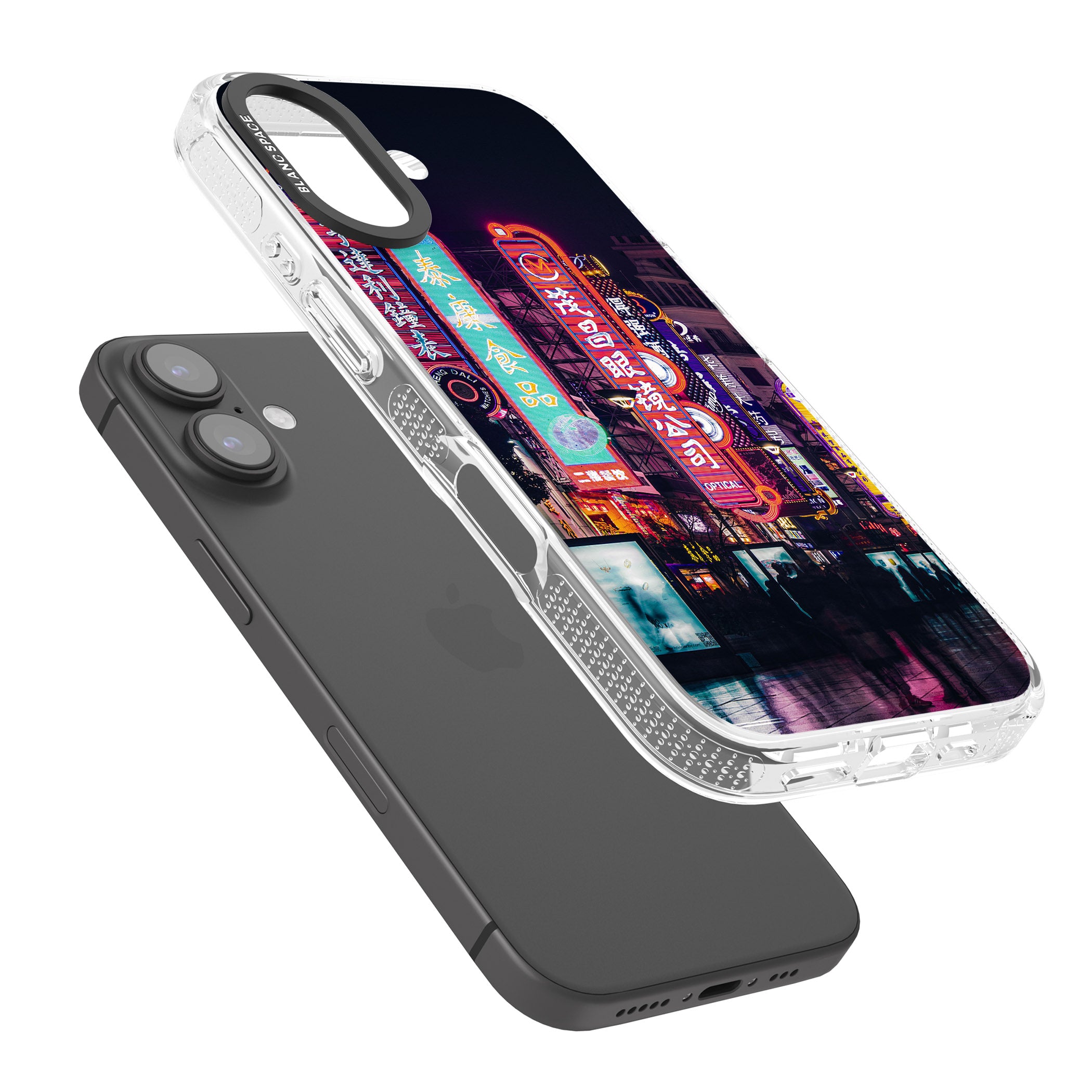 Busy Street - Neon Cities Photographs iPhone 16 / 16 Plus Clear Case Impact Air - Blanc Space