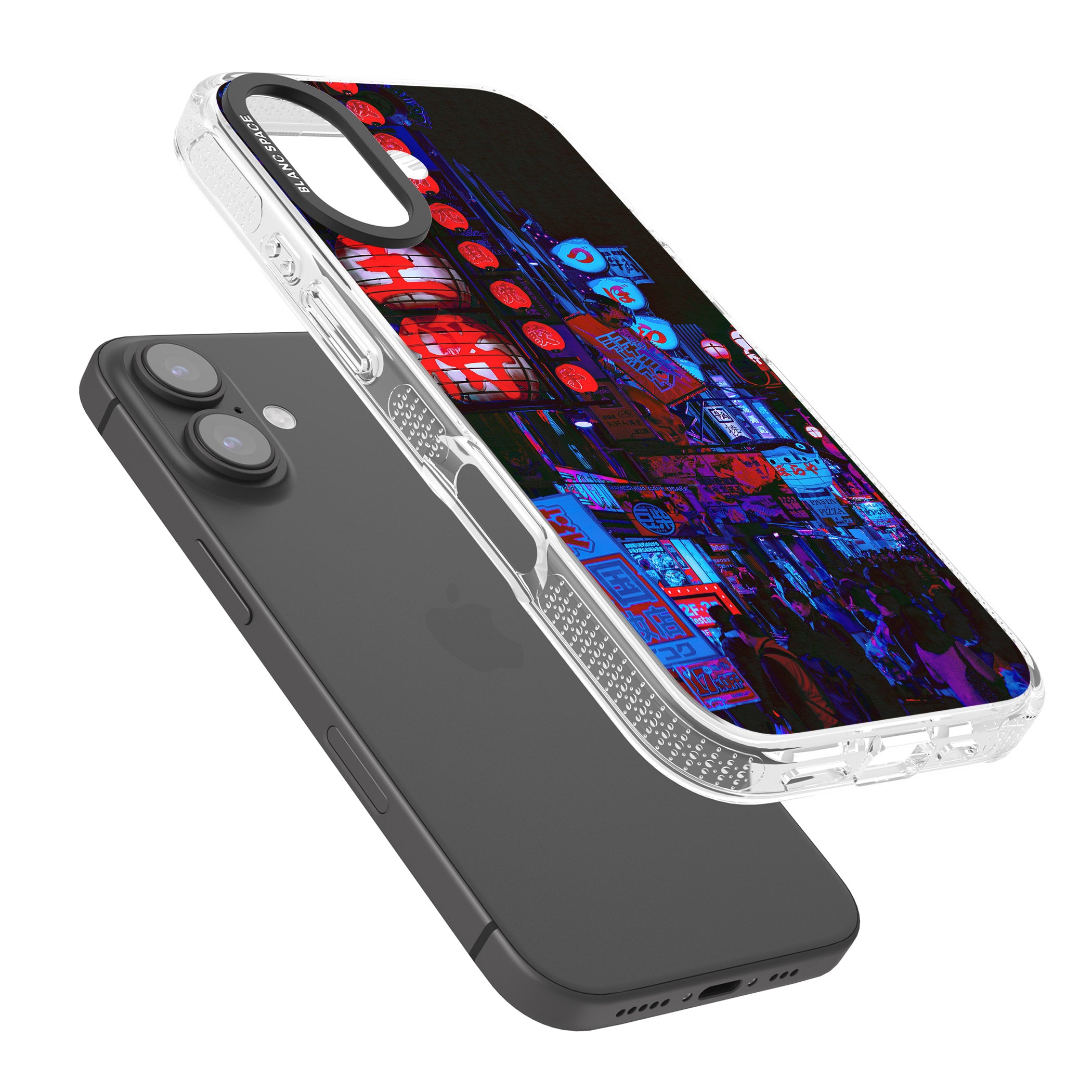 Red & Turquoise - Neon Cities Photographs iPhone 16 / 16 Plus Clear Case Impact Air - Blanc Space