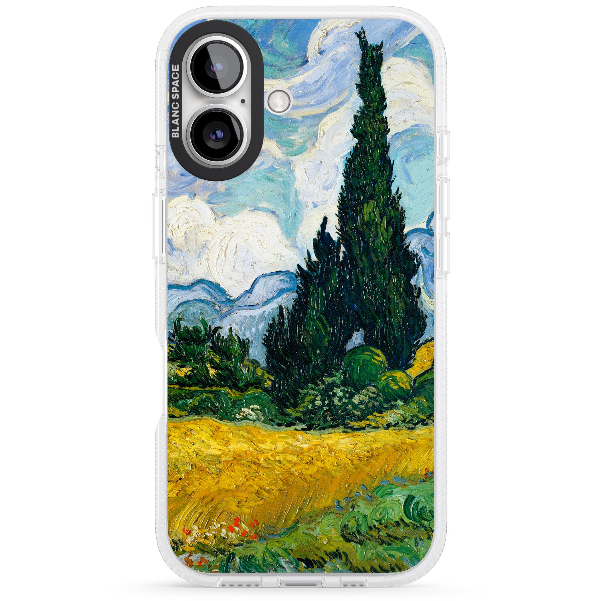 Wheat Field with Cypresses by Vincent Van Gogh iPhone 16 / 16 Plus Clear Case Impact Air - Blanc Space