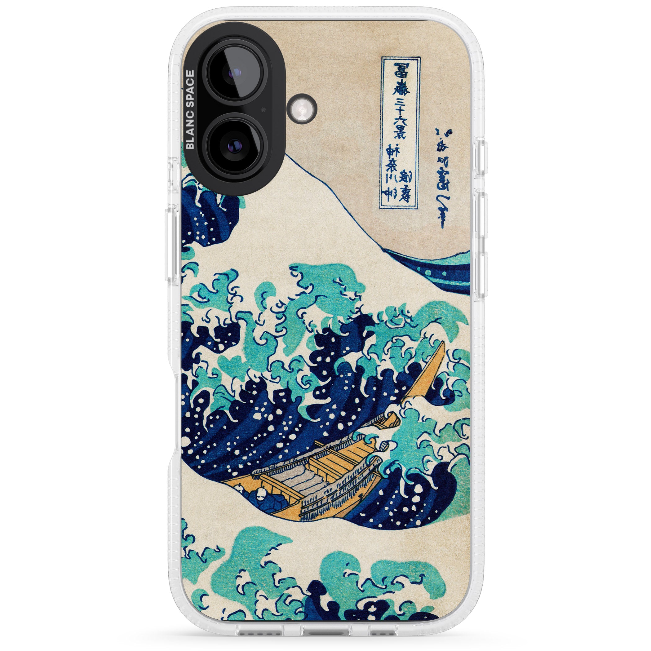 The Great Wave by Katsushika Hokusai iPhone 16 / 16 Plus Clear Case Impact Air - Blanc Space