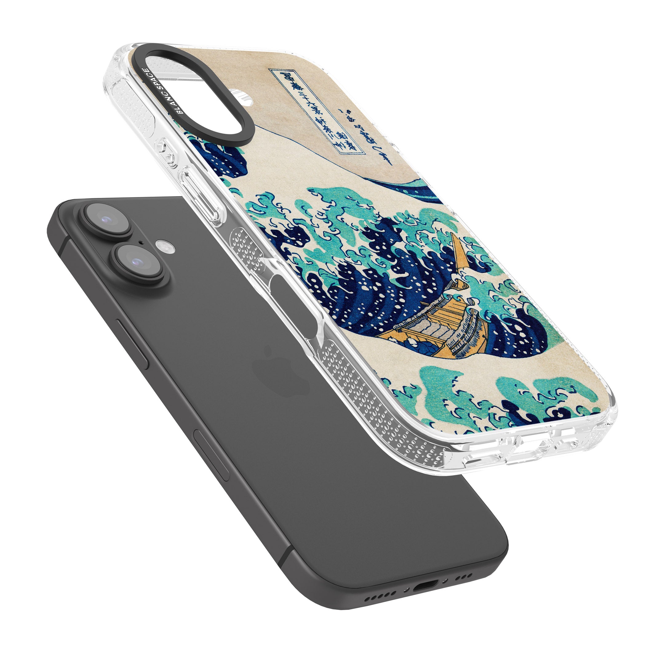The Great Wave by Katsushika Hokusai iPhone 16 / 16 Plus Clear Case Impact Air - Blanc Space