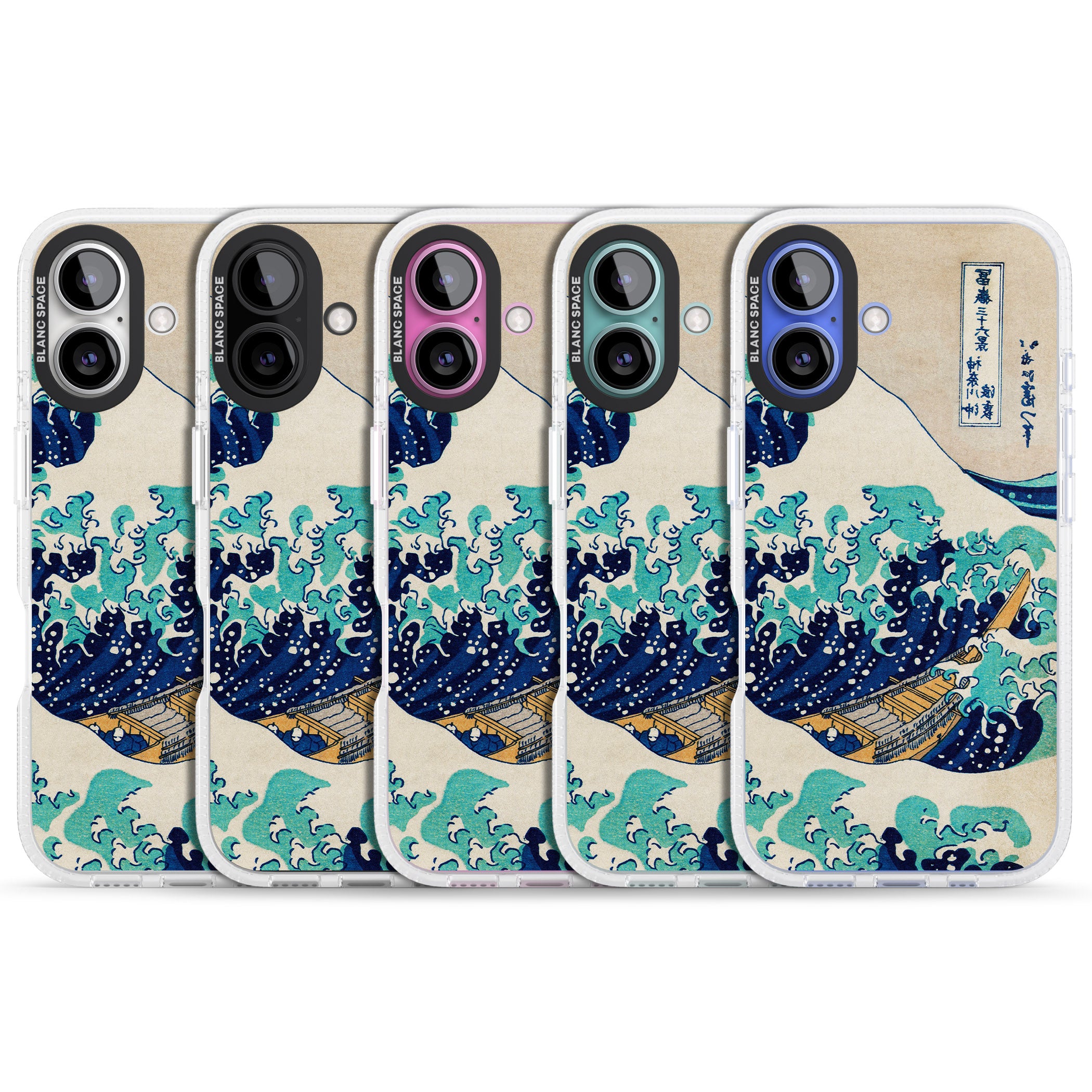 The Great Wave by Katsushika Hokusai iPhone 16 / 16 Plus Clear Case Impact Air - Blanc Space