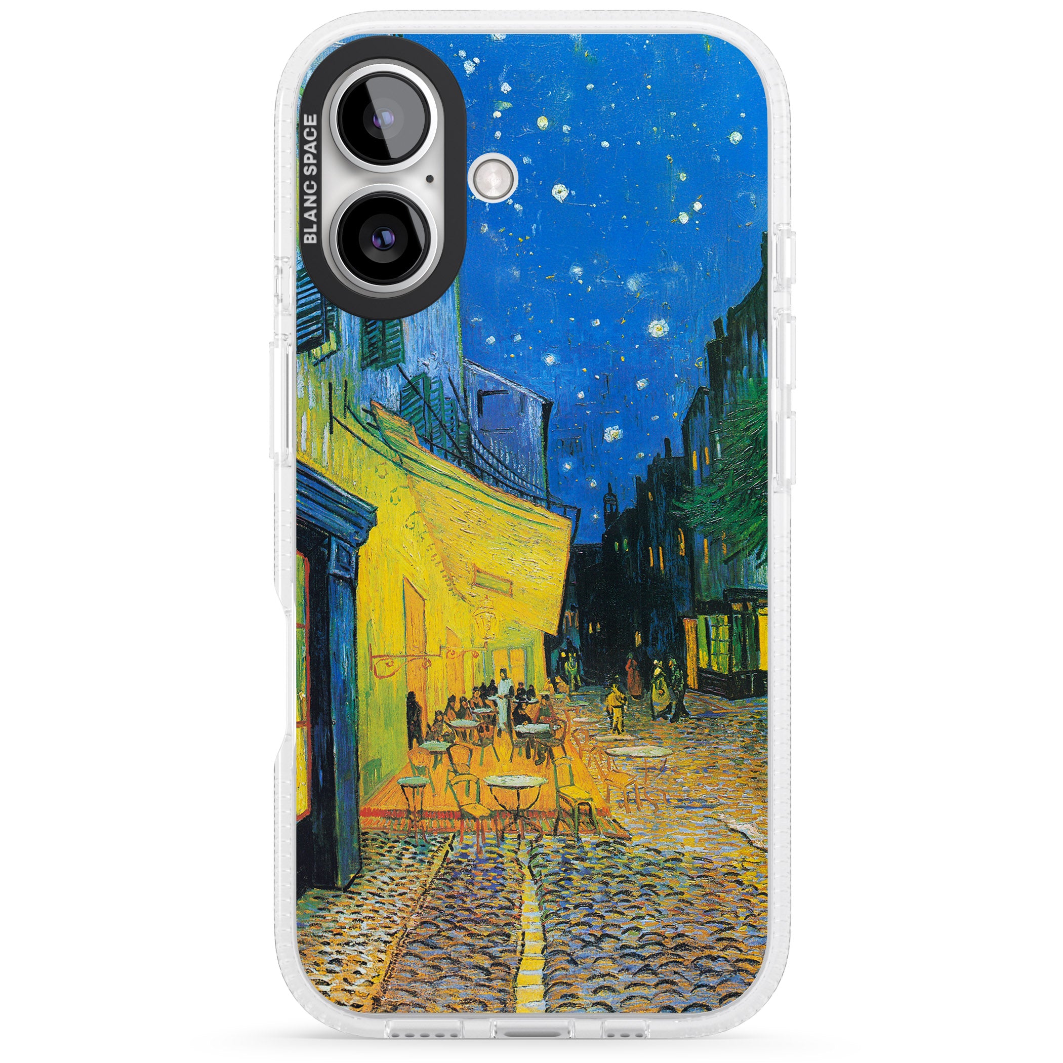 Café Terrace at Night iPhone 16 / 16 Plus Clear Case Impact Air - Blanc Space