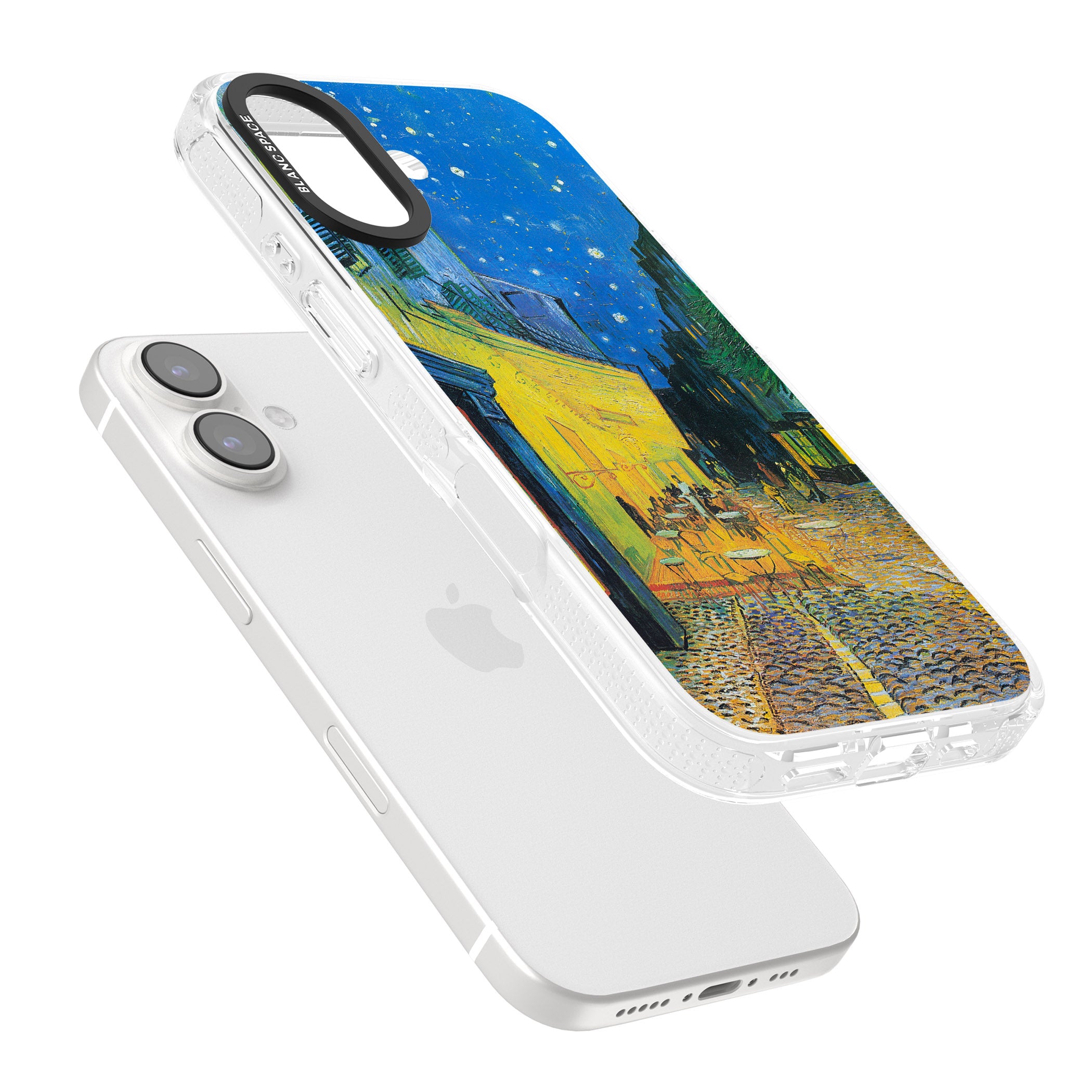 Café Terrace at Night iPhone 16 / 16 Plus Clear Case Impact Air - Blanc Space
