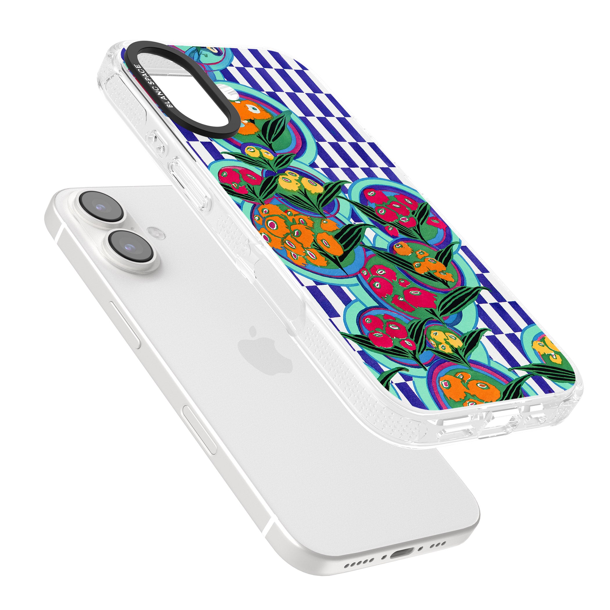 Vintage Fruit Plates iPhone 16 / 16 Plus Clear Case Impact Air - Blanc Space