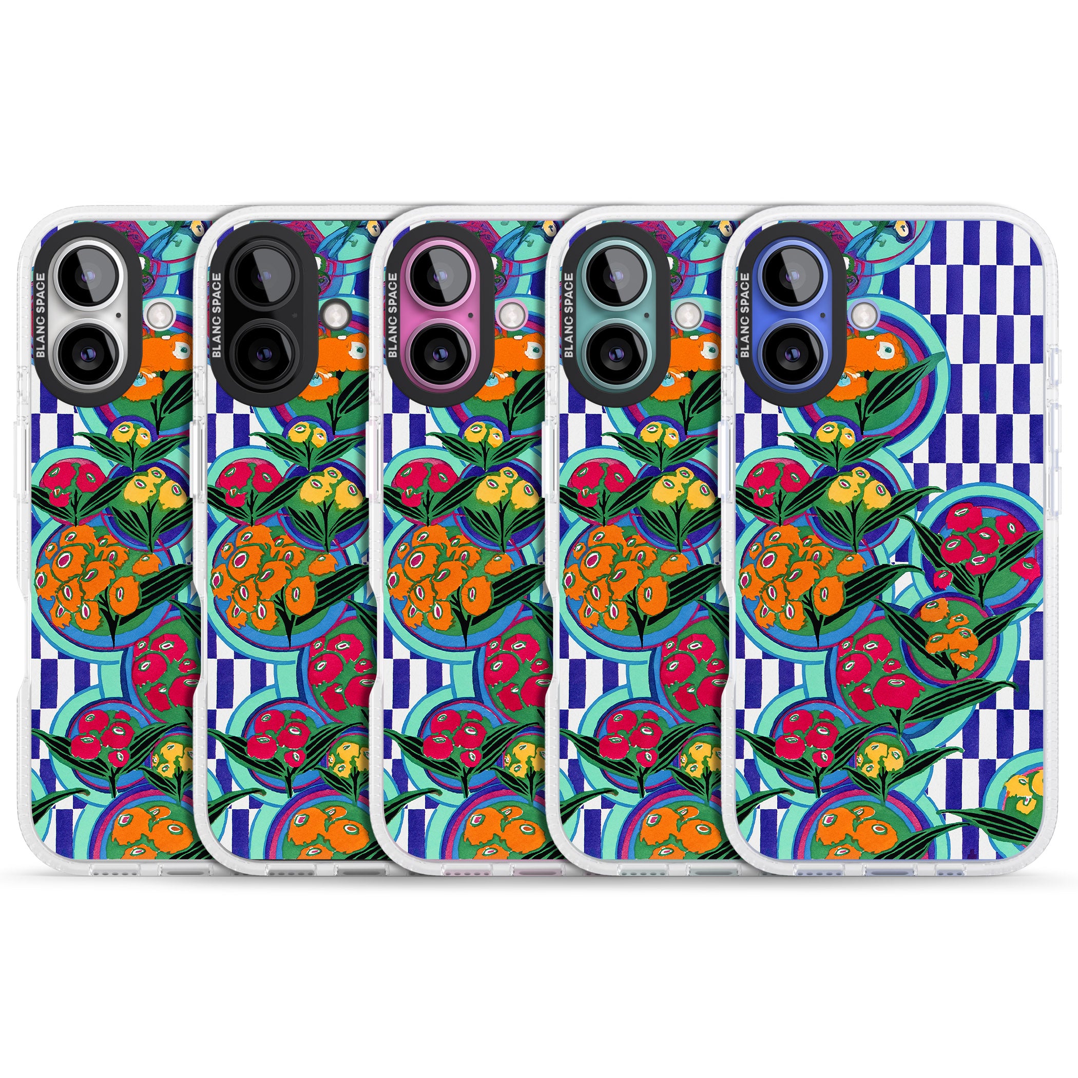 Vintage Fruit Plates iPhone 16 / 16 Plus Clear Case Impact Air - Blanc Space