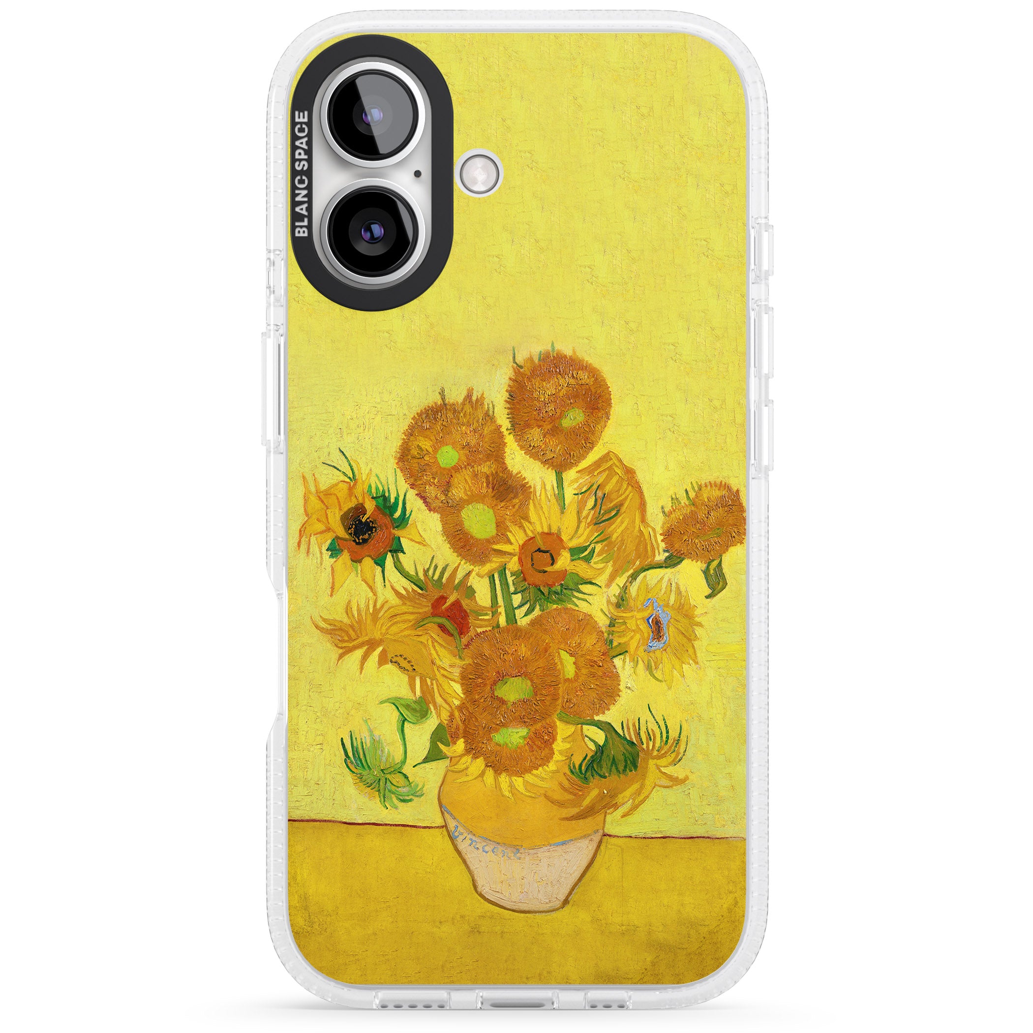 Sunflowers iPhone 16 / 16 Plus Clear Case Impact Air - Blanc Space