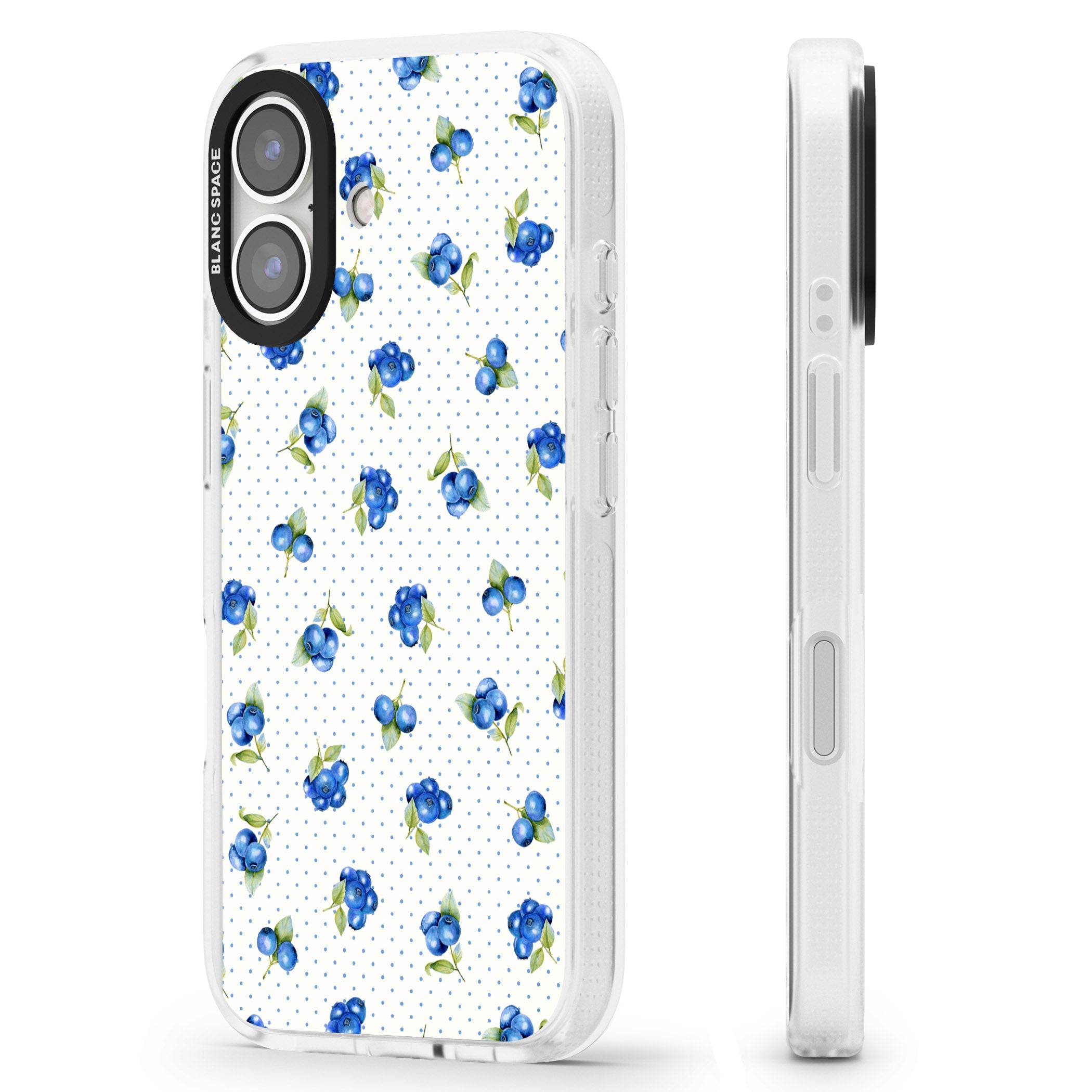 Blueberry Picnic iPhone 16 / 16 Plus Clear Case Impact Air - Blanc Space