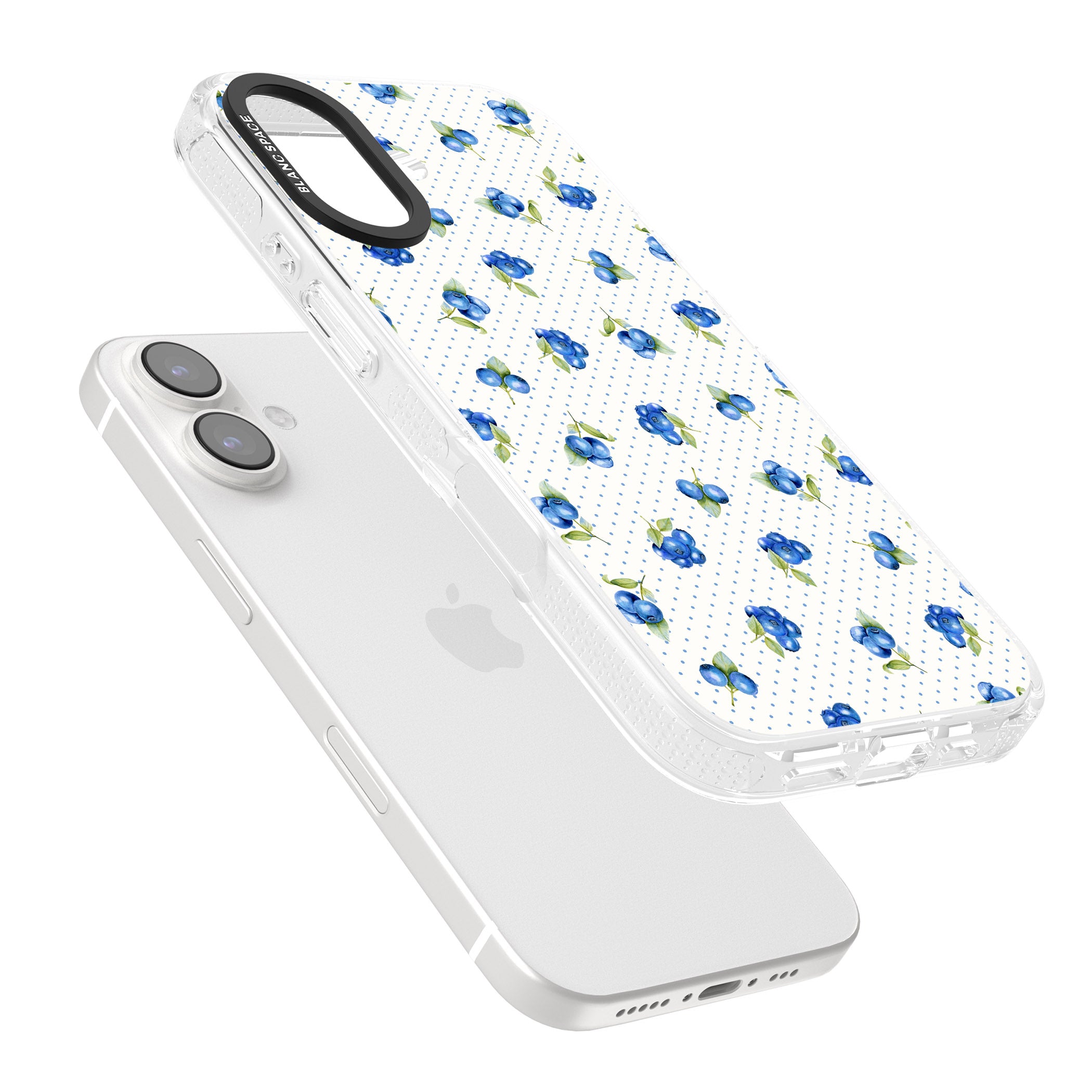Blueberry Picnic iPhone 16 / 16 Plus Clear Case Impact Air - Blanc Space