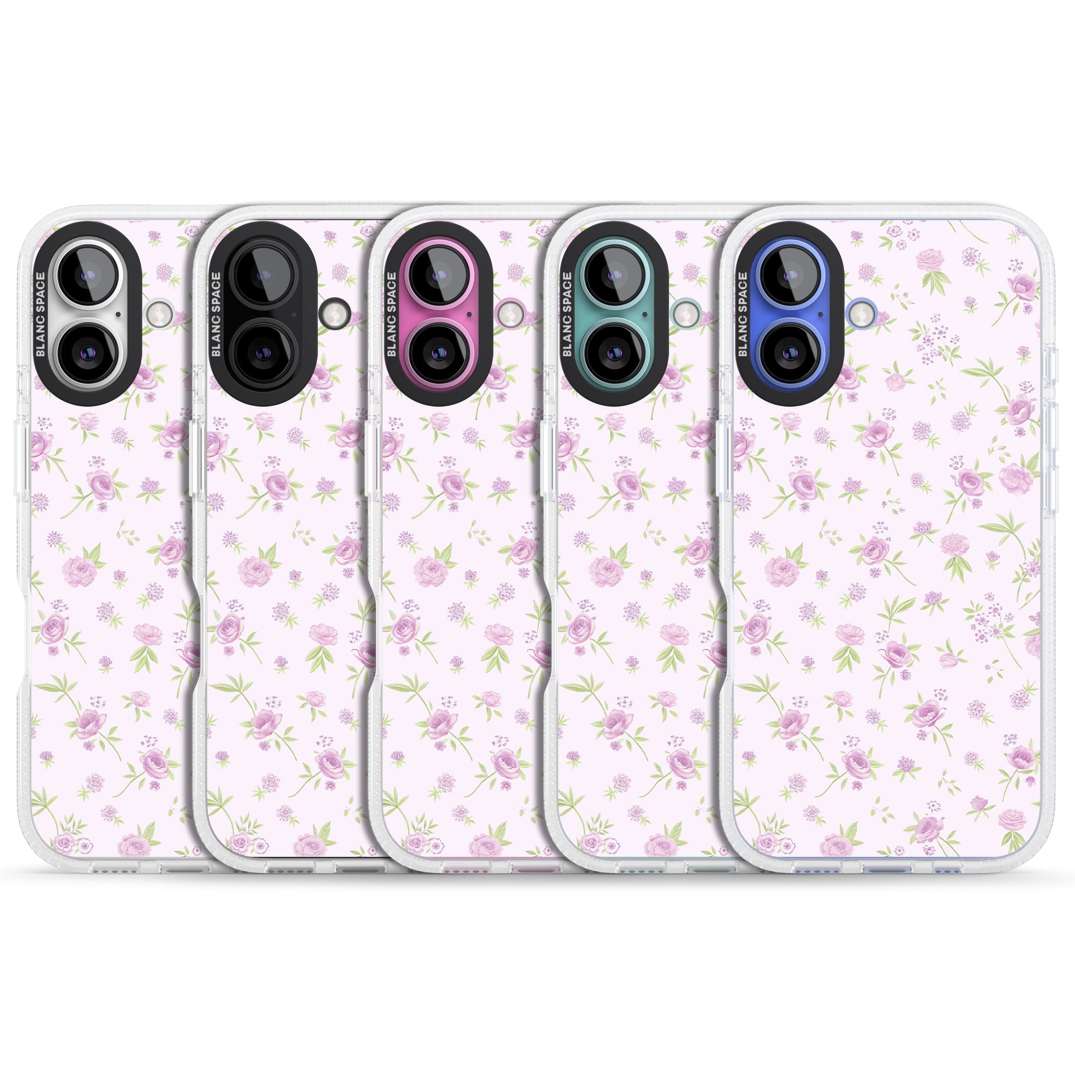 Pink Peonies iPhone 16 / 16 Plus Clear Case Impact Air - Blanc Space