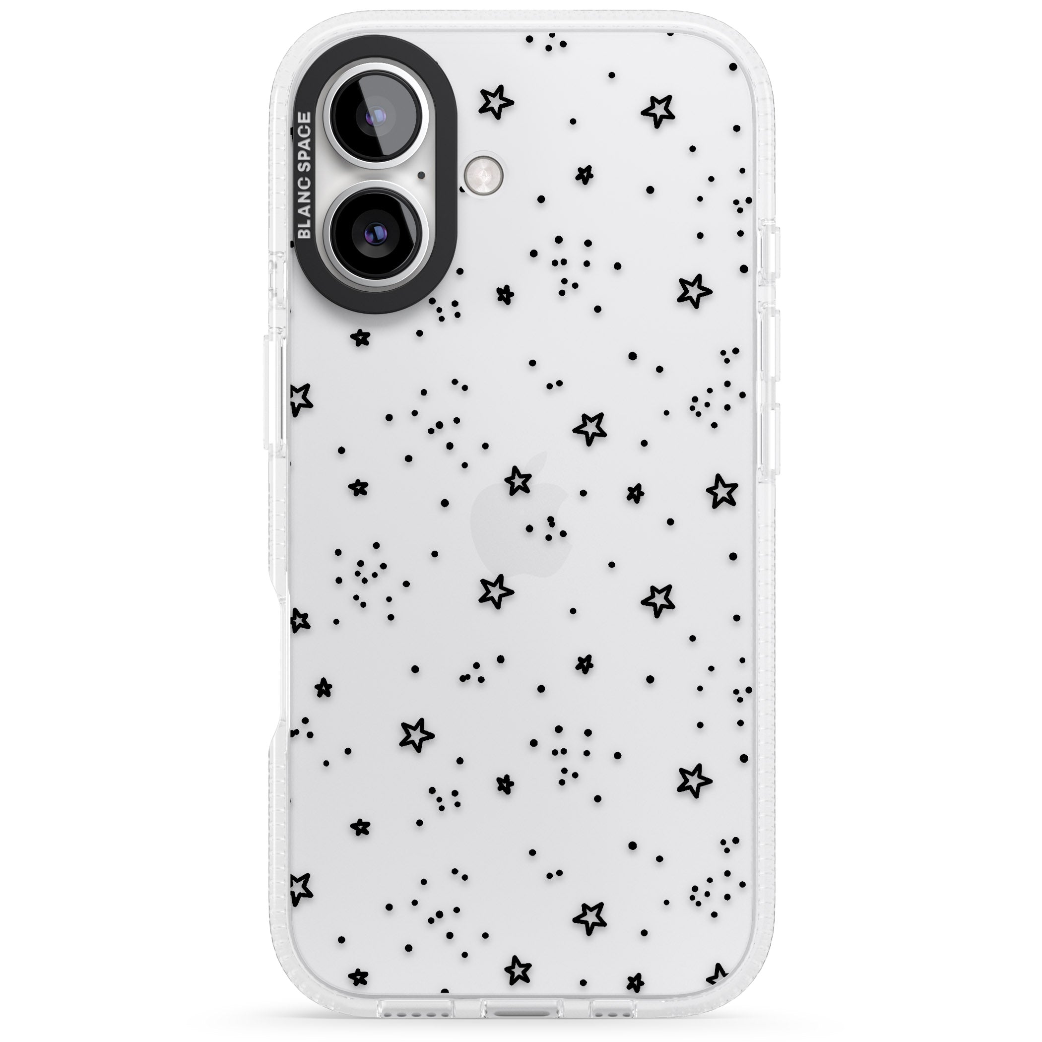 Star Outlines iPhone 16 / 16 Plus Clear Case Impact Air - Blanc Space