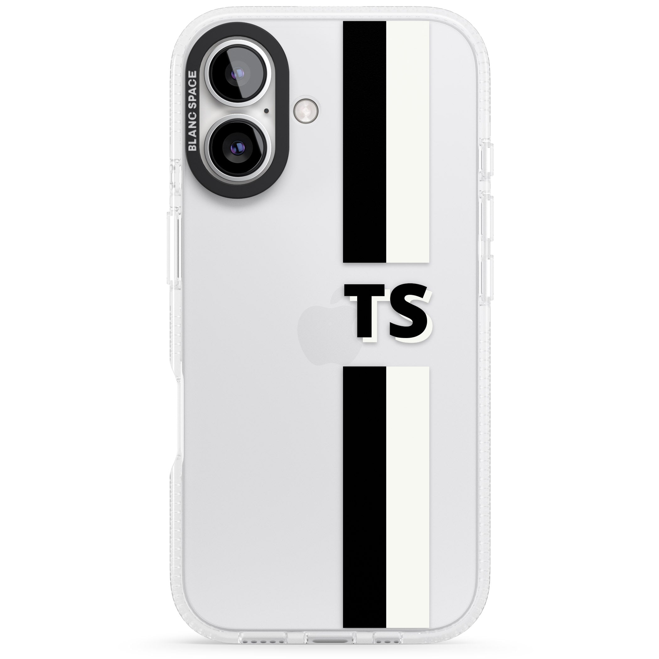 Personalised Clear Text 6A iPhone 16 / 16 Plus Clear Case Impact Air - Blanc Space