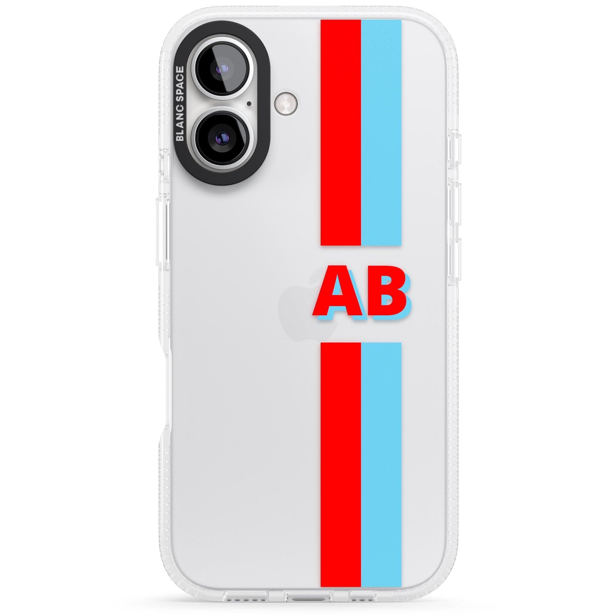 Personalised Clear Text 6B iPhone 16 / 16 Plus Clear Case Impact Air - Blanc Space