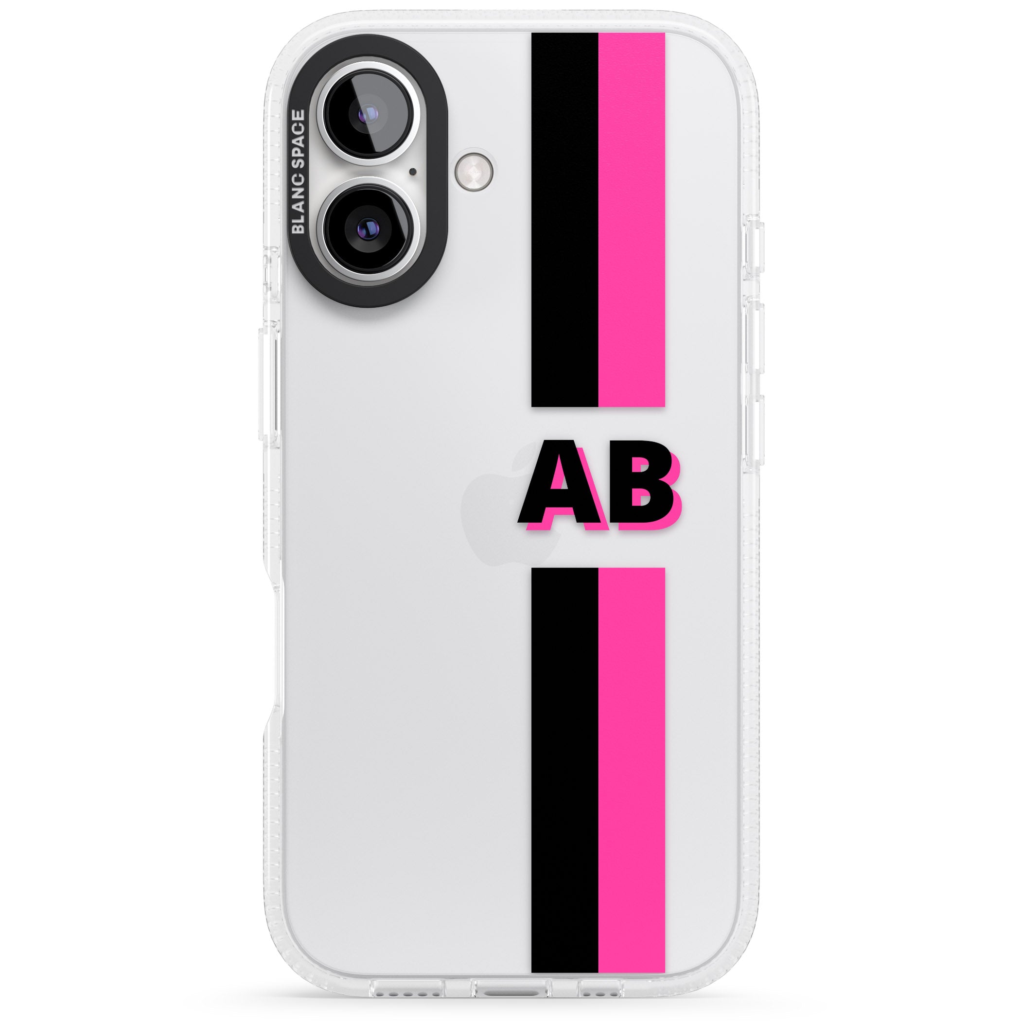 Personalised Clear Text 6D iPhone 16 / 16 Plus Clear Case Impact Air - Blanc Space