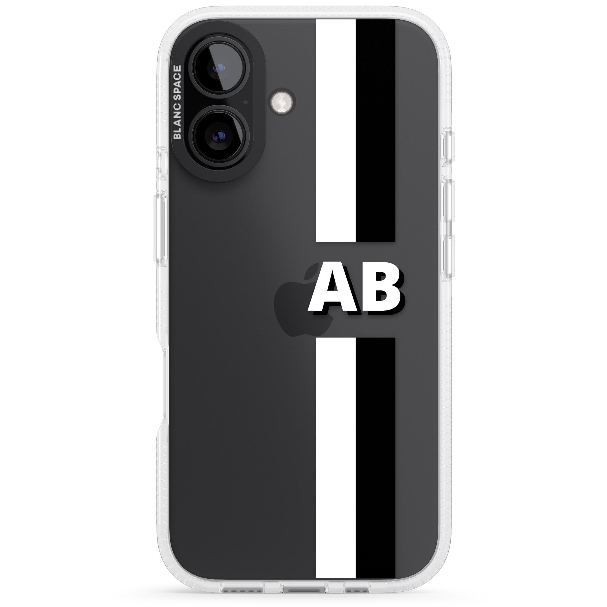 Personalised Clear Text 6E iPhone 16 / 16 Plus Clear Case Impact Air - Blanc Space