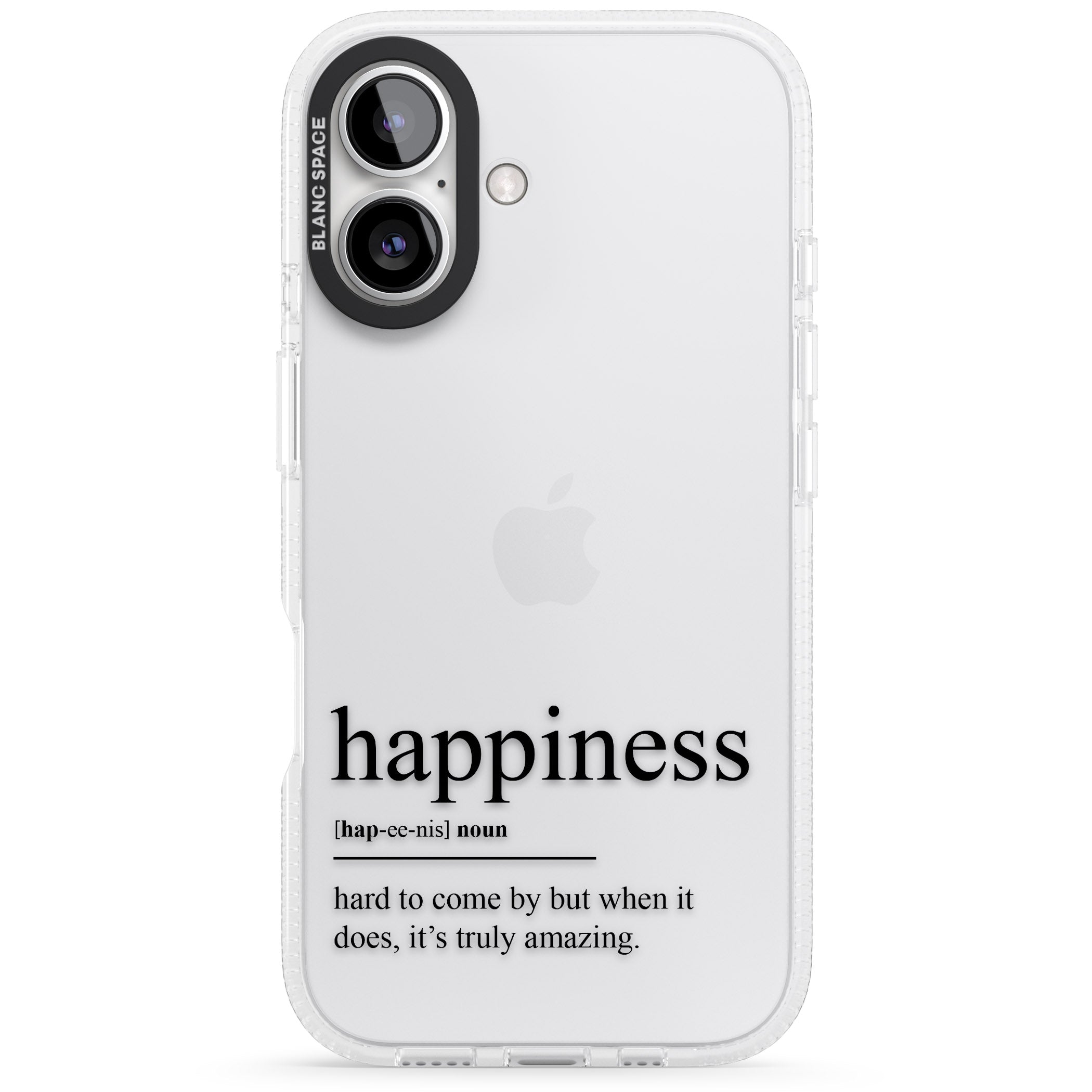 Happiness iPhone 16 / 16 Plus Clear Case Impact Air - Blanc Space