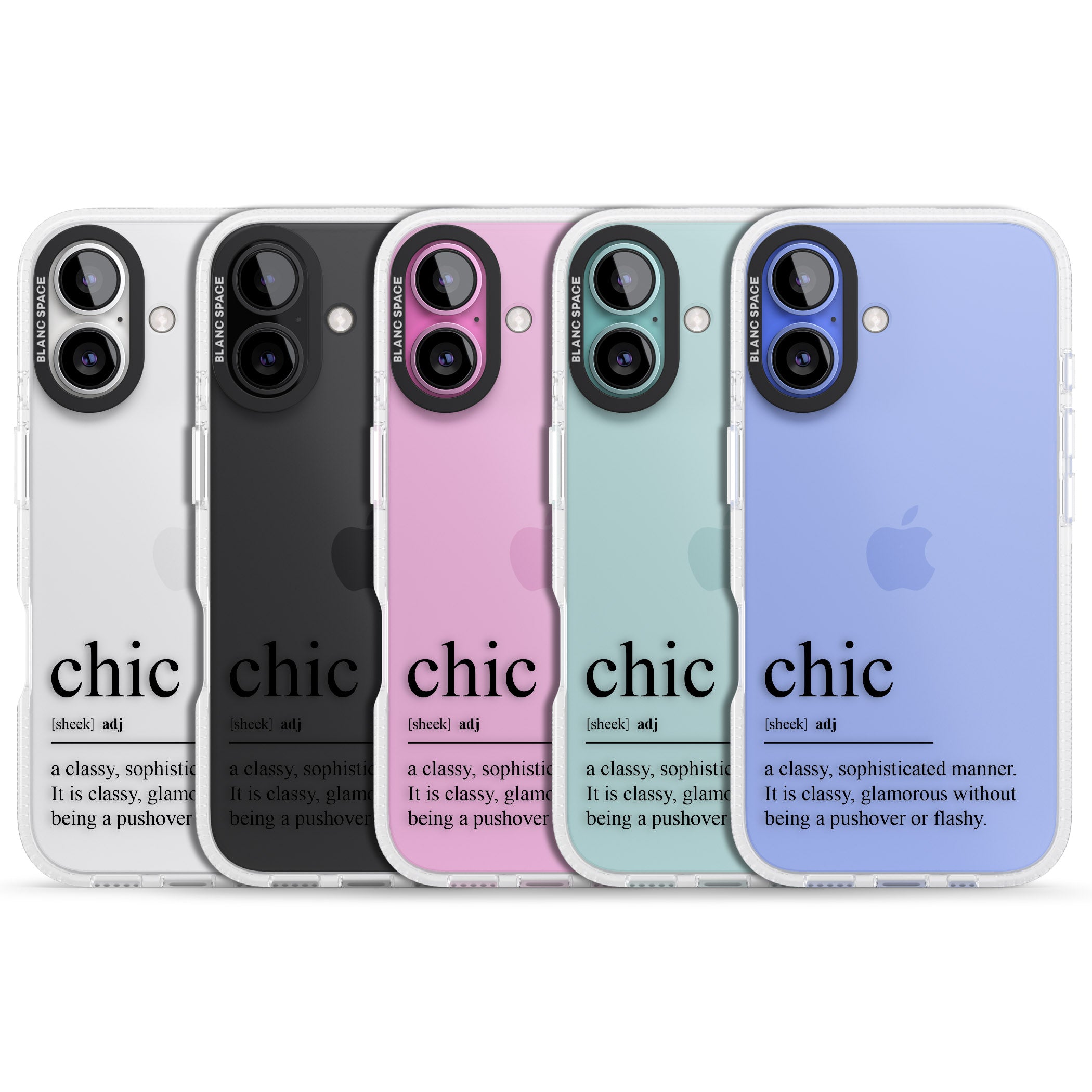 Chic iPhone 16 / 16 Plus Clear Case Impact Air - Blanc Space