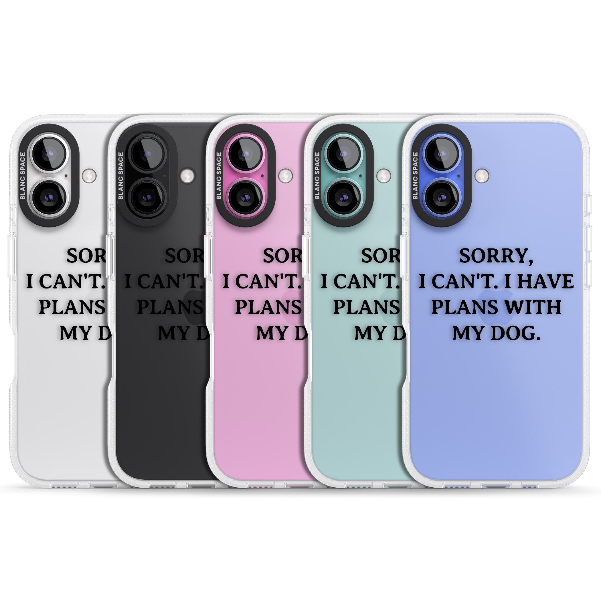 I Have Plans With My Dog iPhone 16 / 16 Plus Clear Case Impact Air - Blanc Space