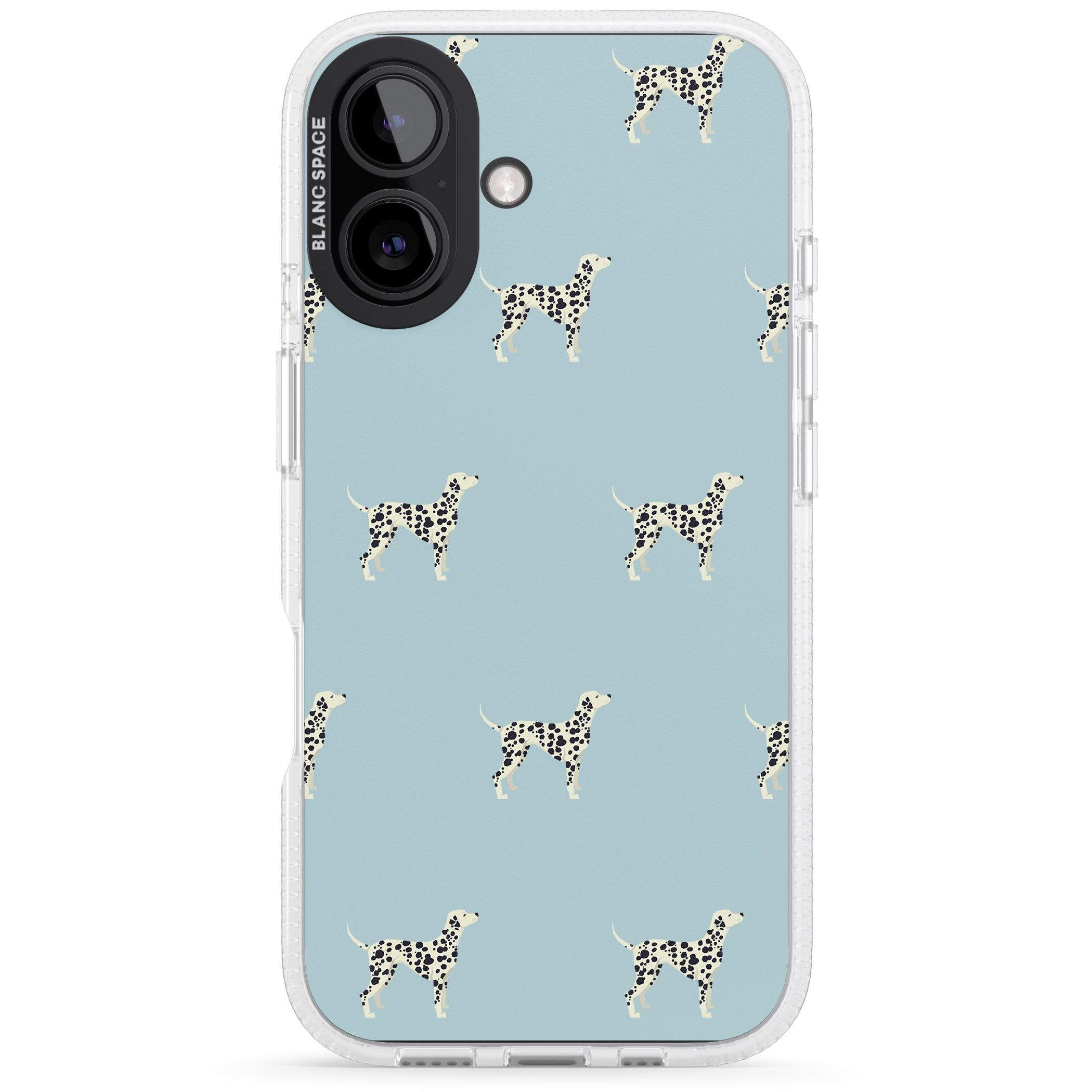 Dalmation Dog Pattern iPhone 16 / 16 Plus Clear Case Impact Air - Blanc Space