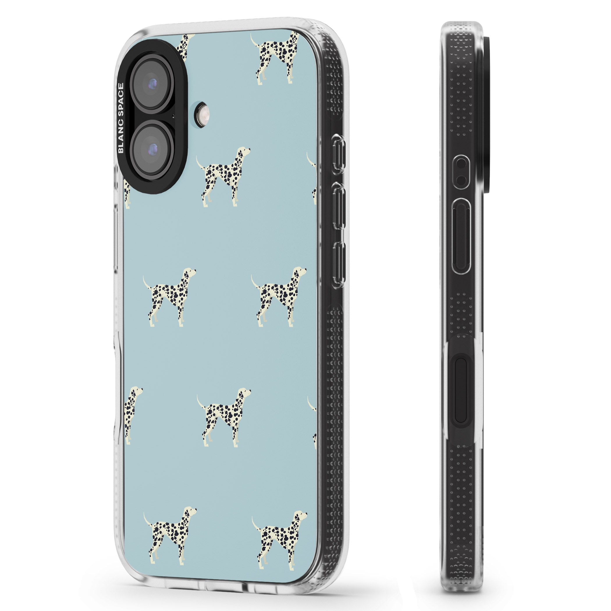 Dalmation Dog Pattern iPhone 16 / 16 Plus Clear Case Impact Air - Blanc Space