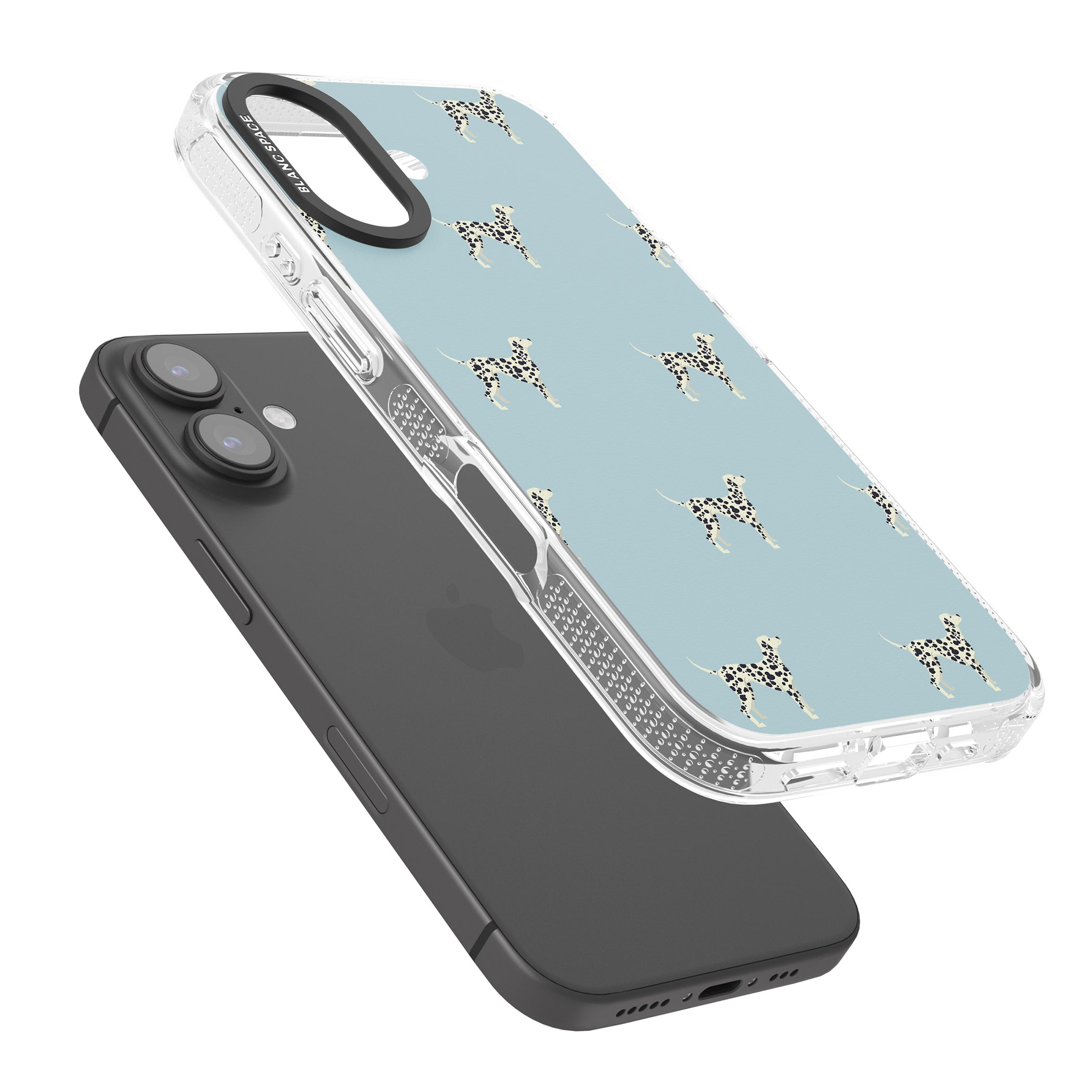 Dalmation Dog Pattern iPhone 16 / 16 Plus Clear Case Impact Air - Blanc Space