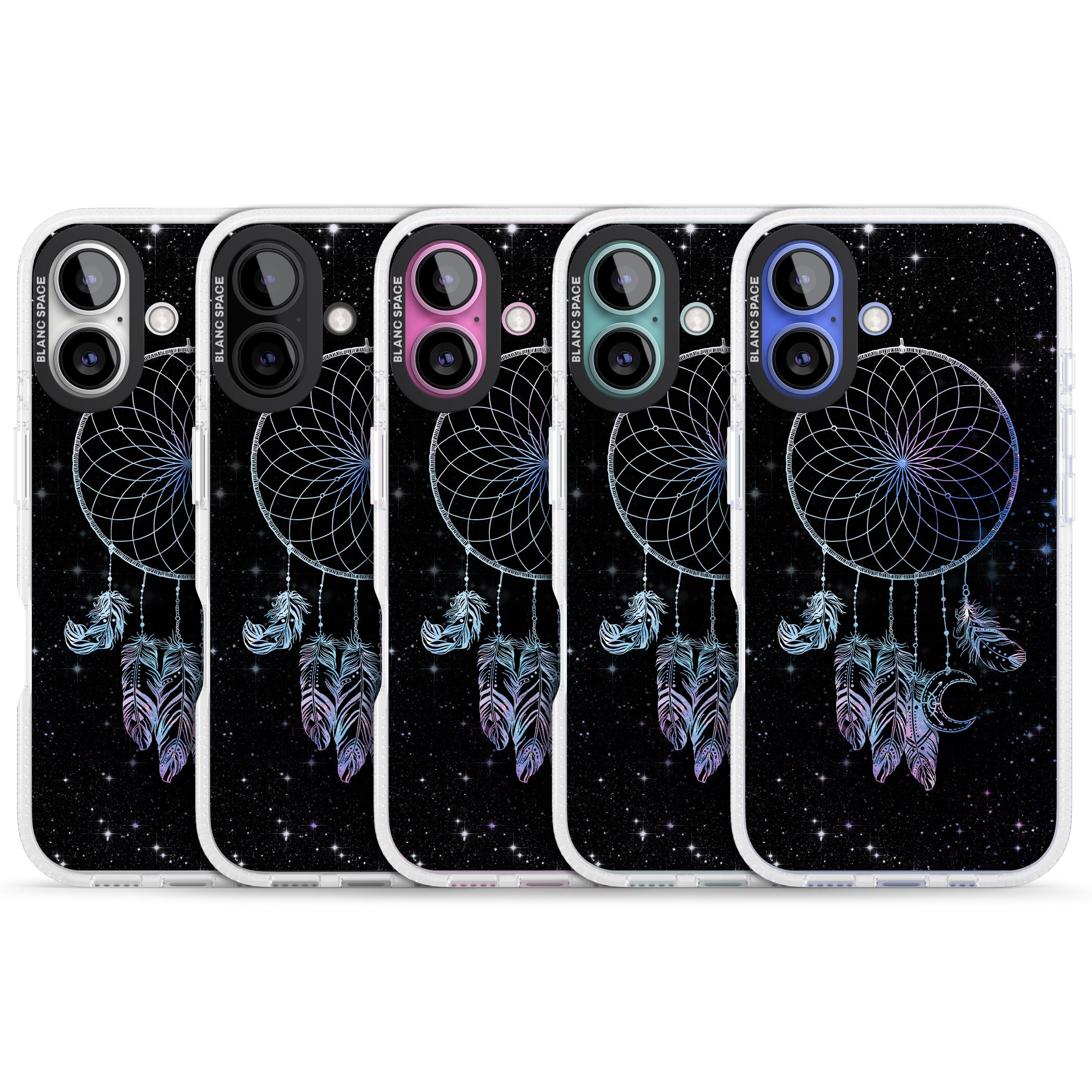 Dreamcatcher Space Stars Galaxy Print iPhone 16 / 16 Plus Clear Case Impact Air - Blanc Space