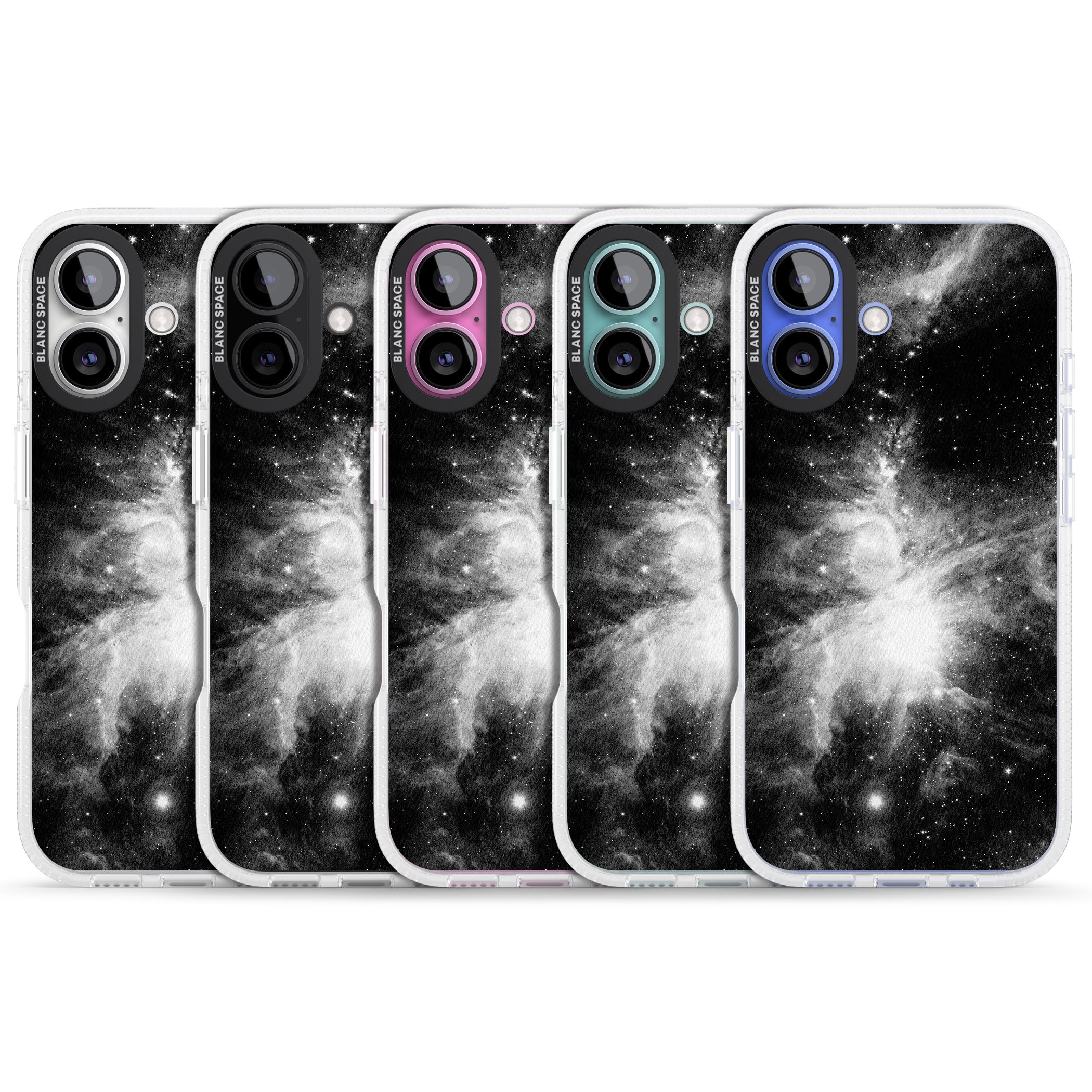 Galaxy Stripe iPhone 16 / 16 Plus Clear Case Impact Air - Blanc Space