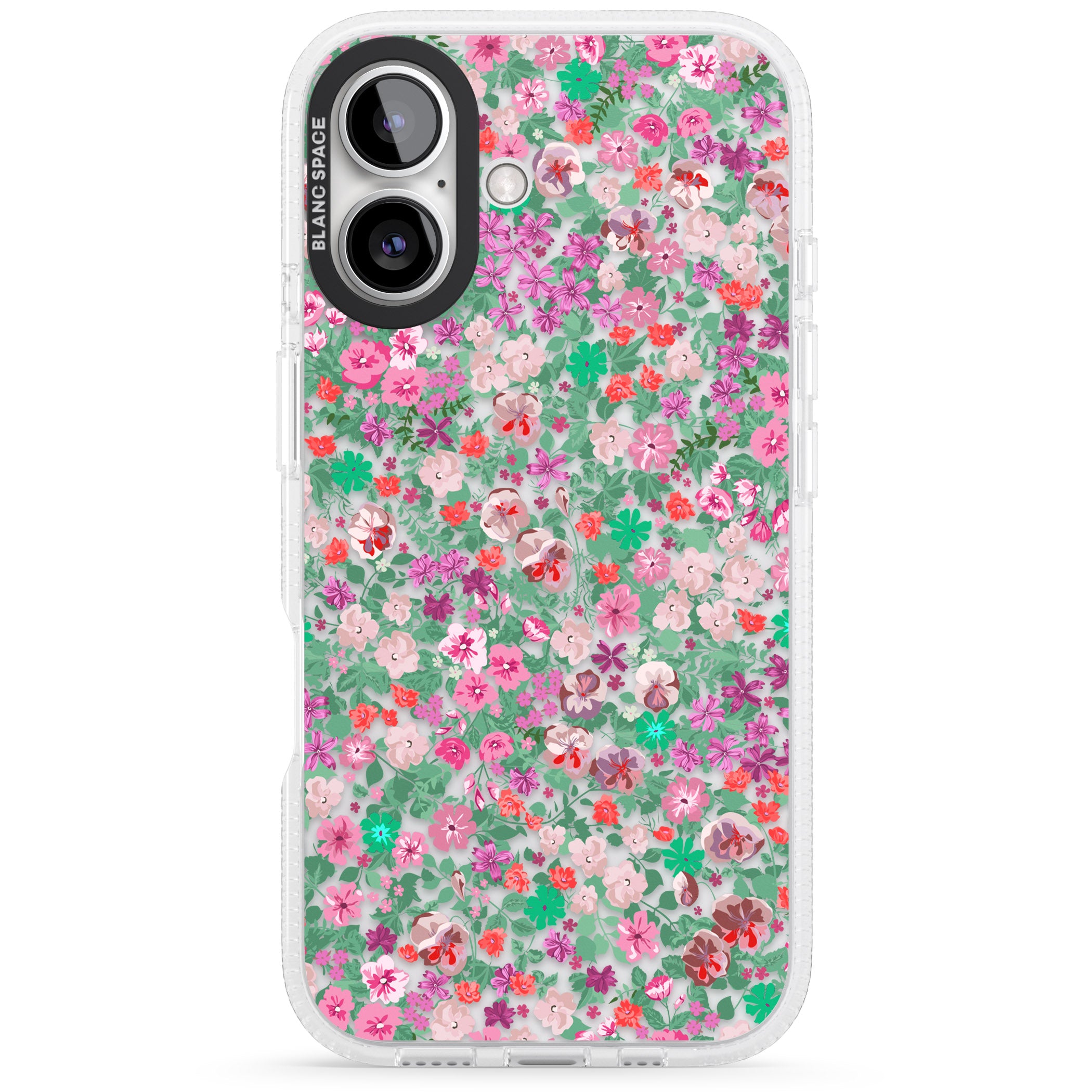 Florentine Meadow iPhone 16 / 16 Plus Clear Case Impact Air - Blanc Space