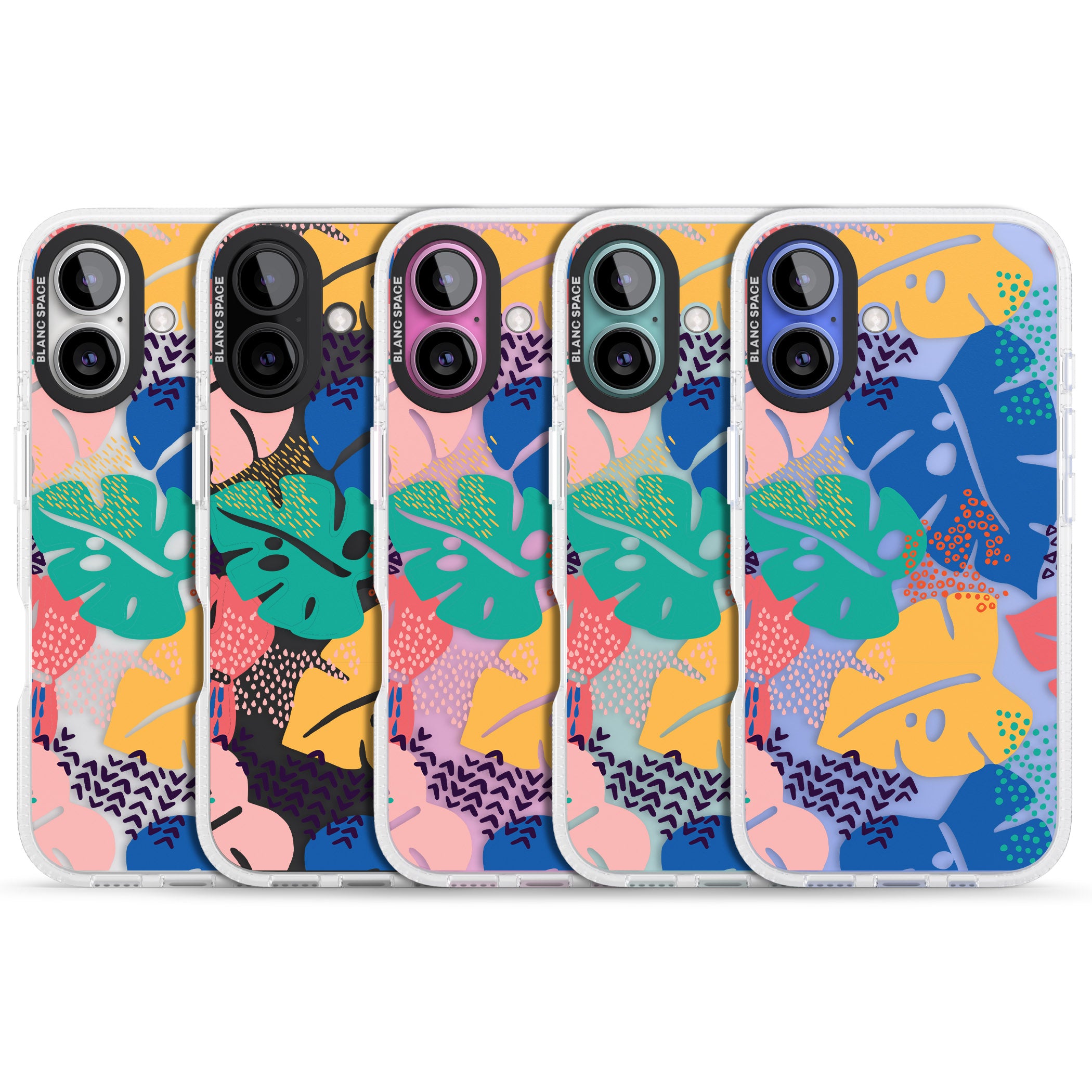 VIbrant Leaves iPhone 16 / 16 Plus Clear Case Impact Air - Blanc Space