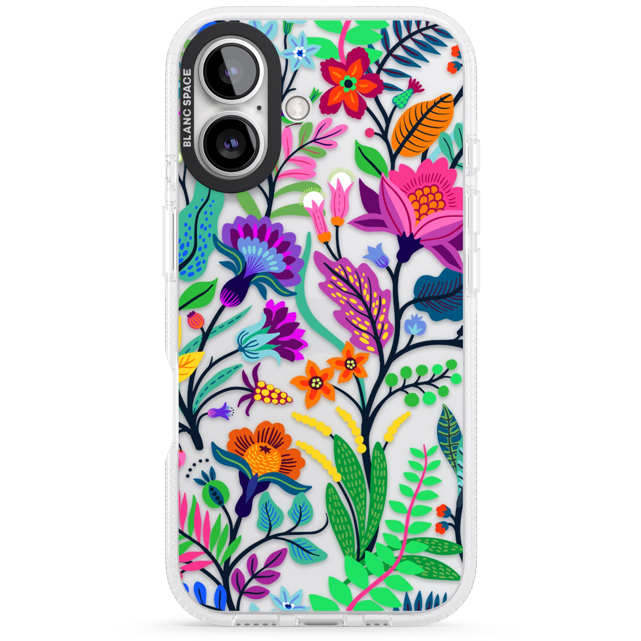 Floral Vibe iPhone 16 / 16 Plus Clear Case Impact Air - Blanc Space