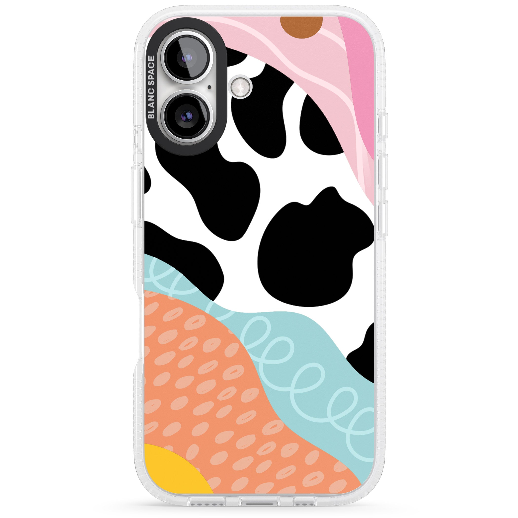 Abstract Elegance iPhone 16 / 16 Plus Clear Case Impact Air - Blanc Space