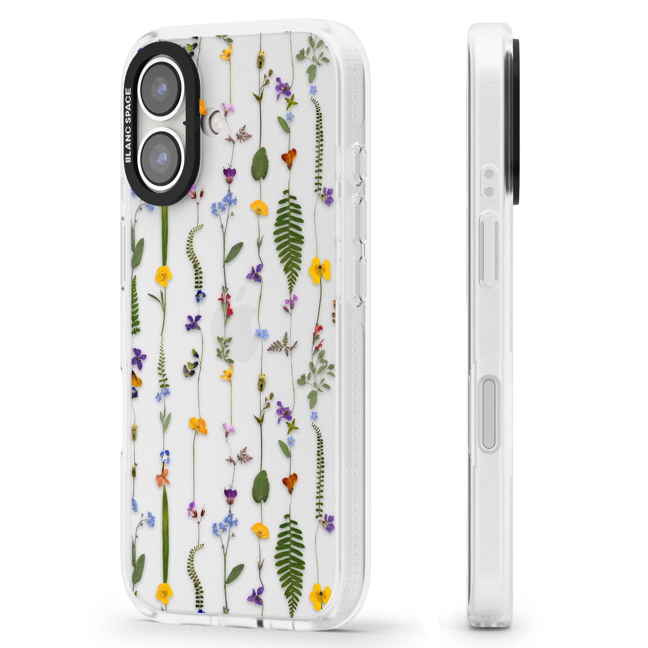 Wildflower Chain iPhone 16 / 16 Plus Clear Case Impact Air - Blanc Space