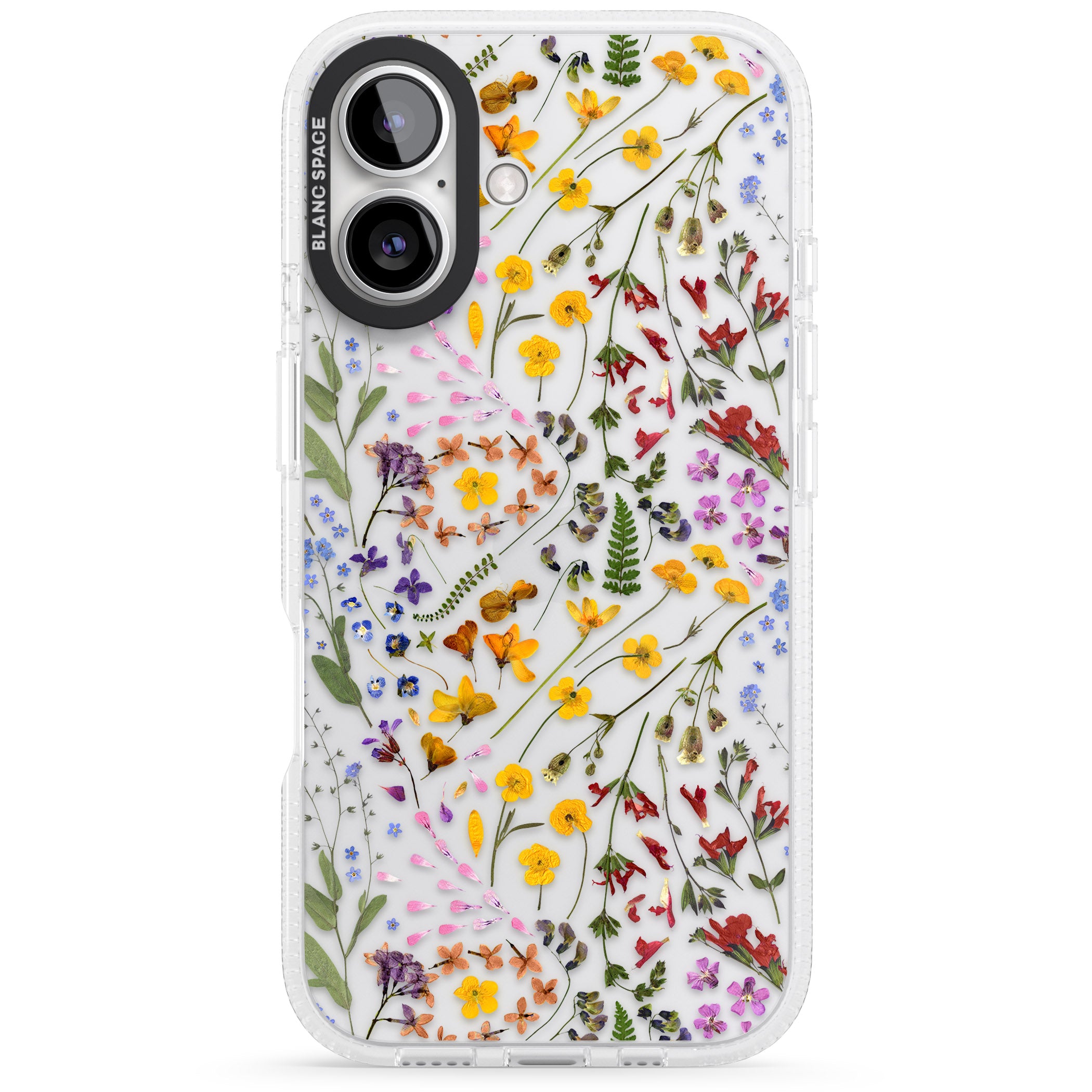 Wildflower iPhone 16 / 16 Plus Clear Case Impact Air - Blanc Space